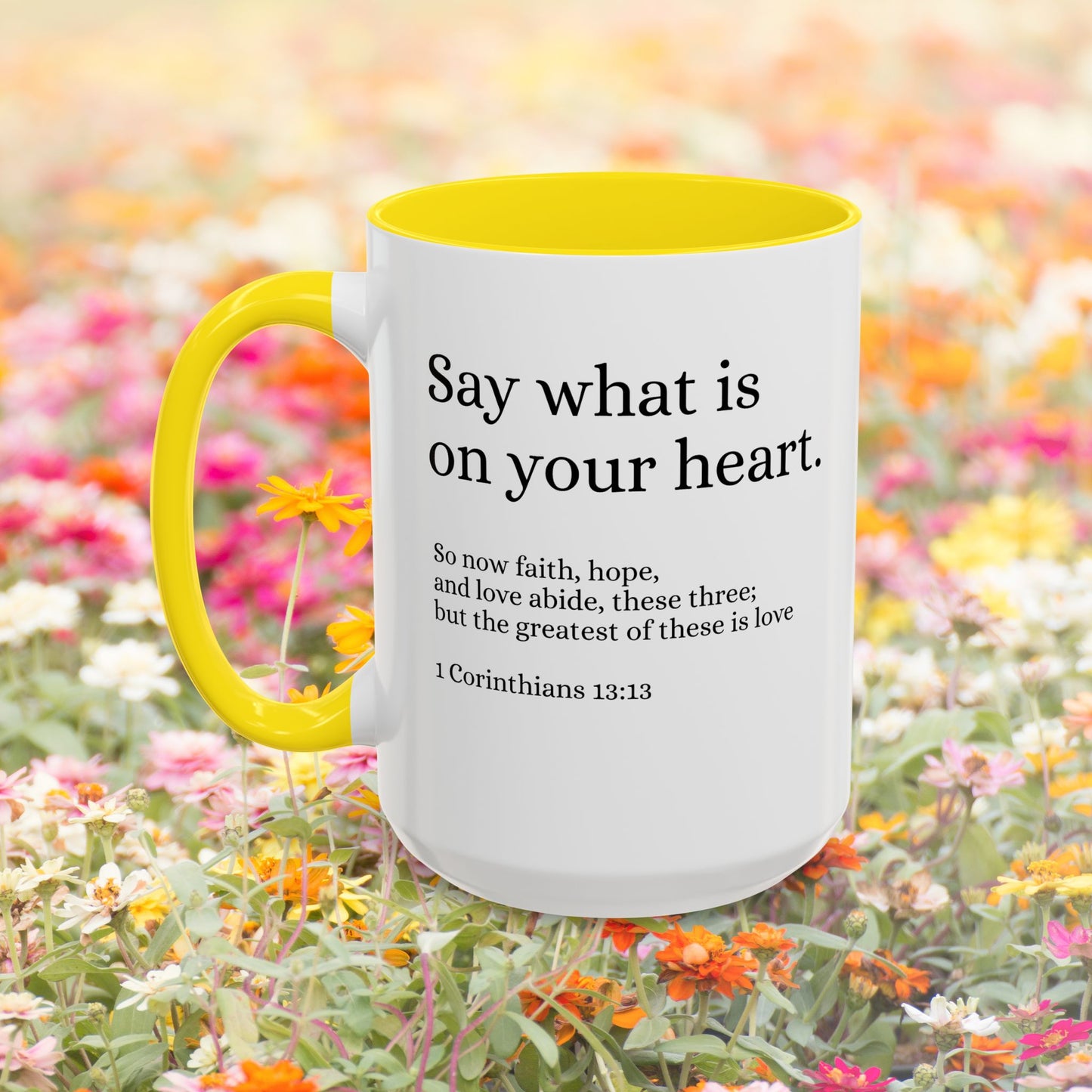 Faith Hope Love Script Coffee Cup 15 Oz, This is the perfect gift for your Christian friend, wife, daughter or teacher!