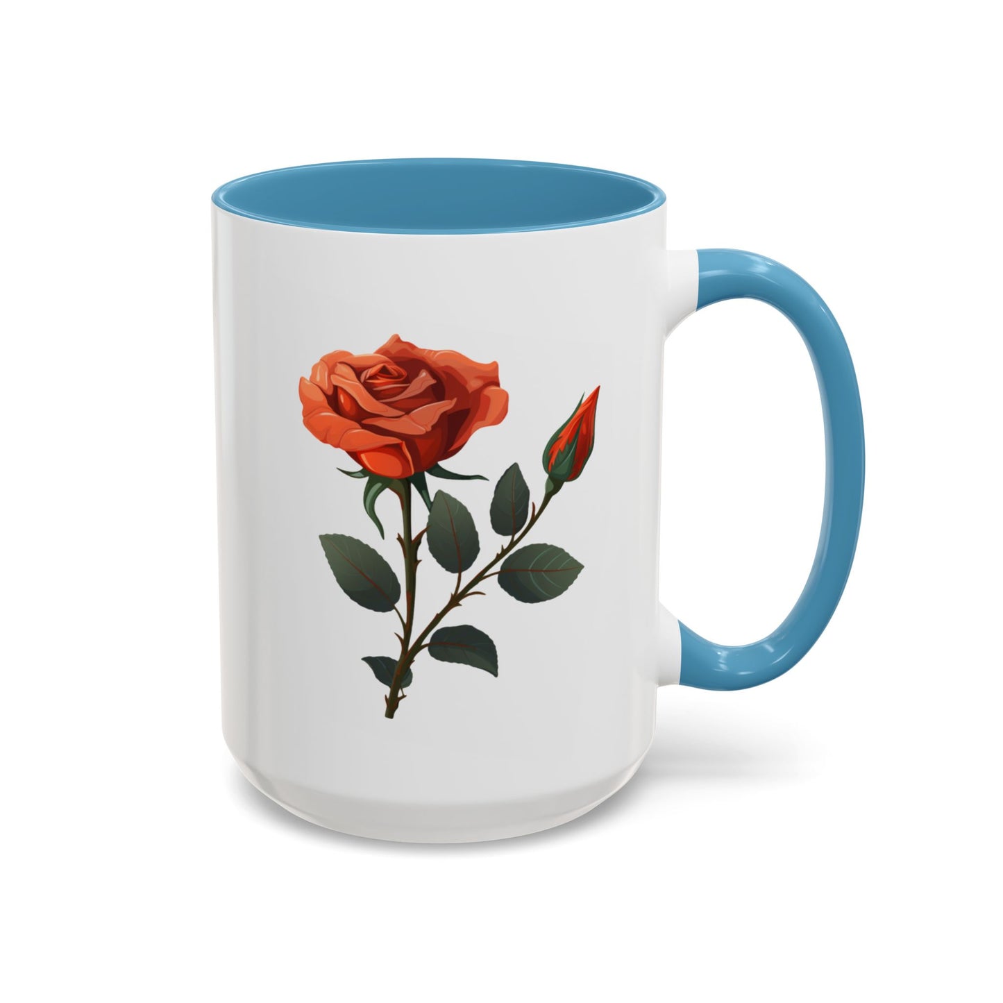 Personalized Language of Flowers Orange Rose Coffee Mugs, 15oz. Add Custom Text to make this the perfect gift for someone special!