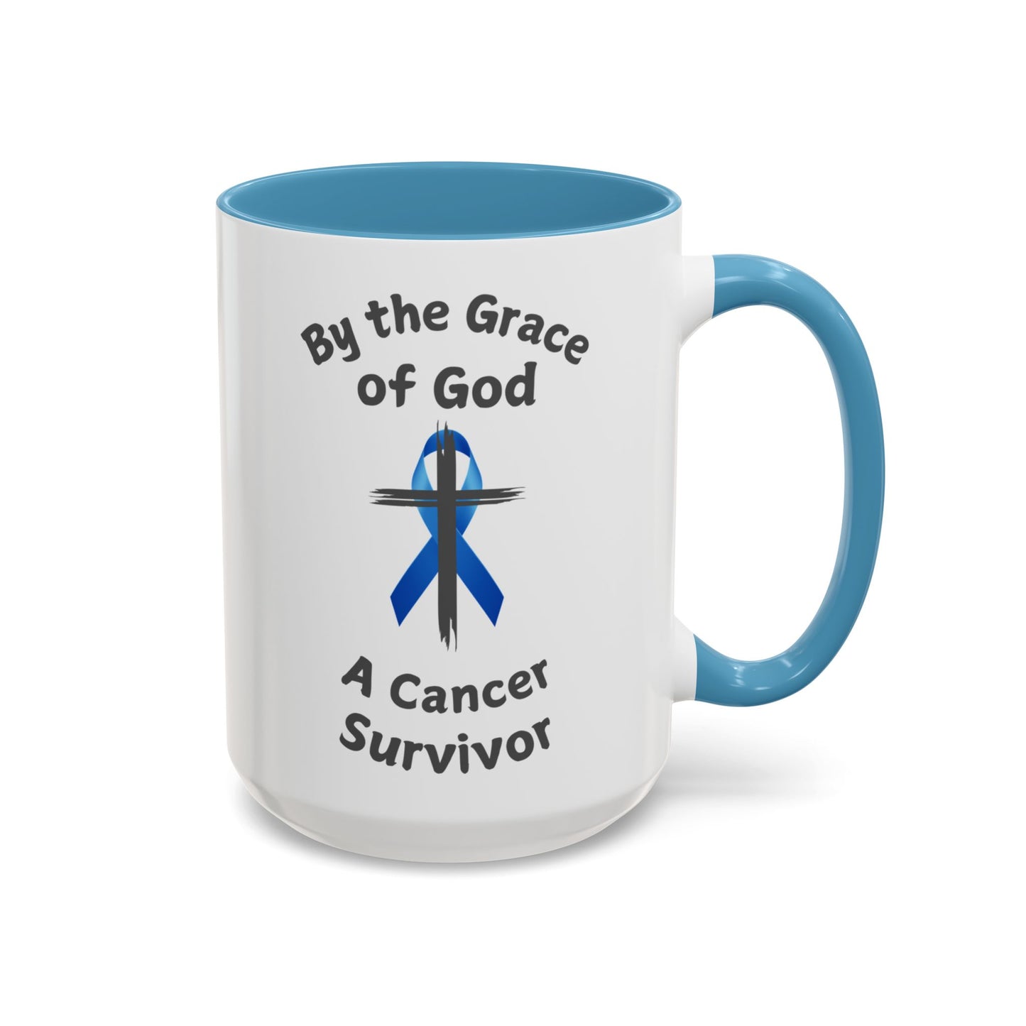 Prostate Cancer Survivor Personalized Coffee Cup By the Grace of God. Custom name is optional. For your Christian Prostate Cancer Survivor!