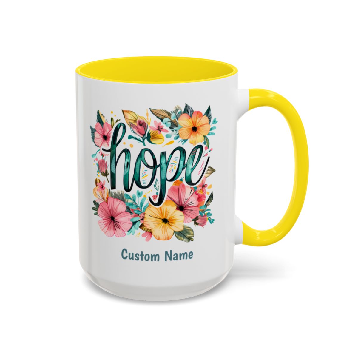 Hope and Flowers Coffee Cup 15 Oz, This is the perfect gift for your Christian friend, Gift for wife, Gift for Mom, daughter or teacher!