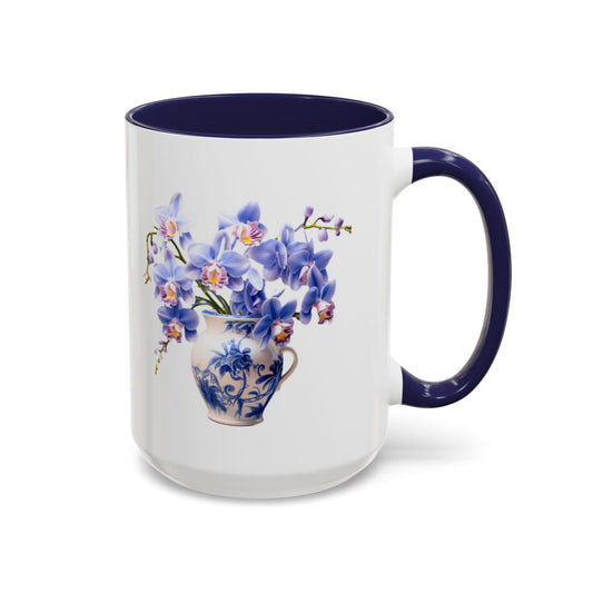 Blue Orchid Vase Coffee Mug 15oz