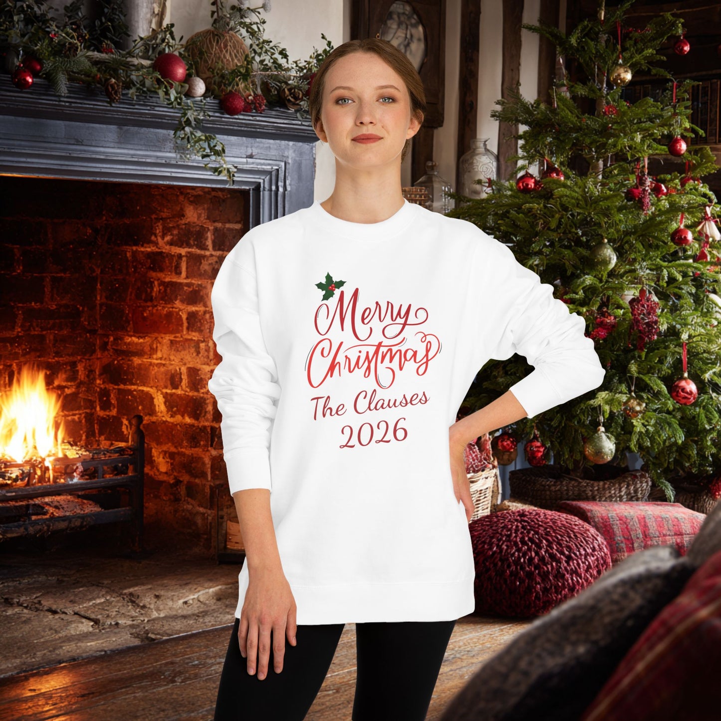 Merry Christmas Personalizable Unisex Sweatshirt, Have a Very Merry Christmas! Custom text is optional.