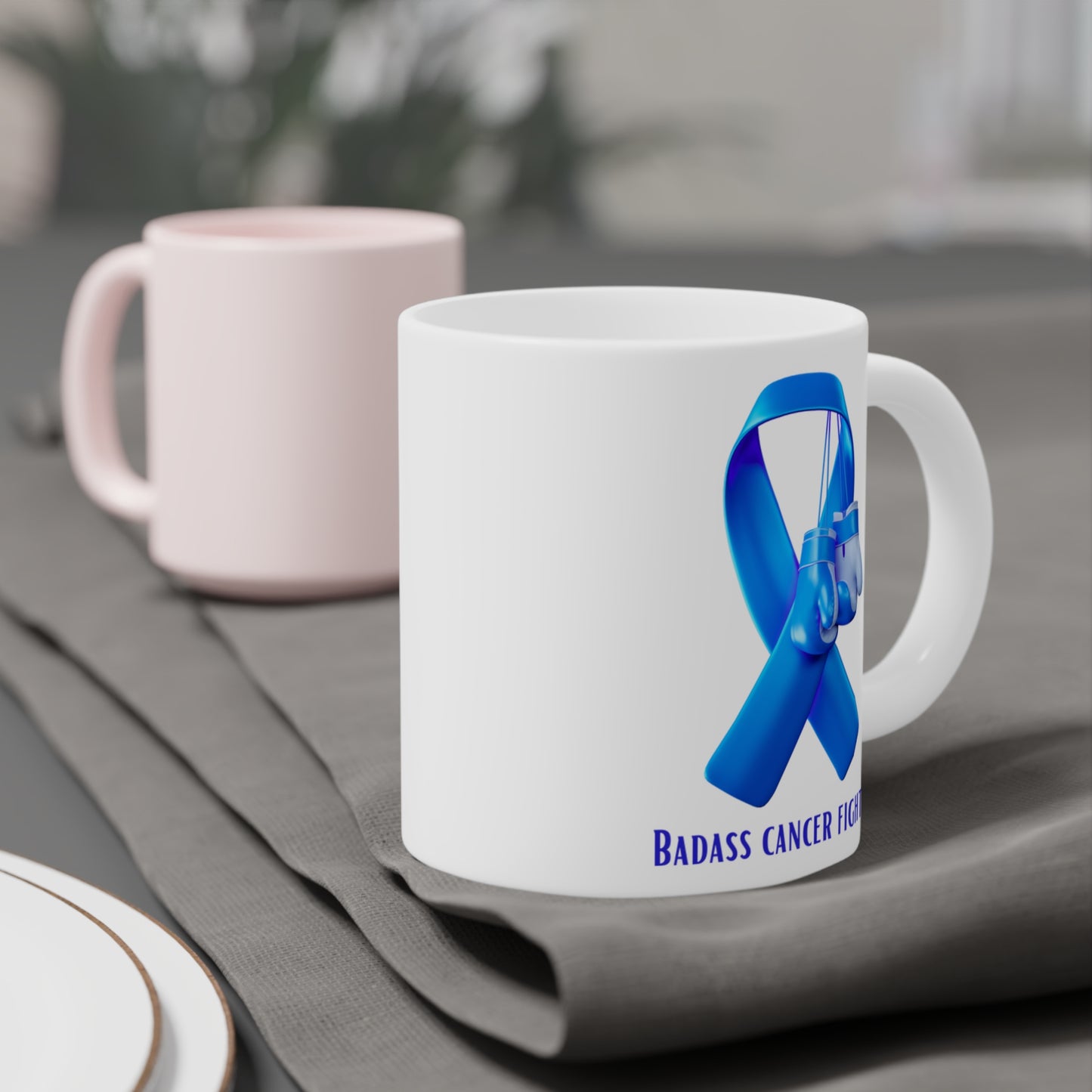 Badass Prostate Cancer Ceramic Mugs 15/20 oz