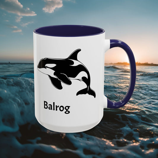 Killer Whale Custom Coffee Cup 15 Oz, Killer Whale Cup, Personalized Orca Mug, Add your custom text cup, Orca drawing
