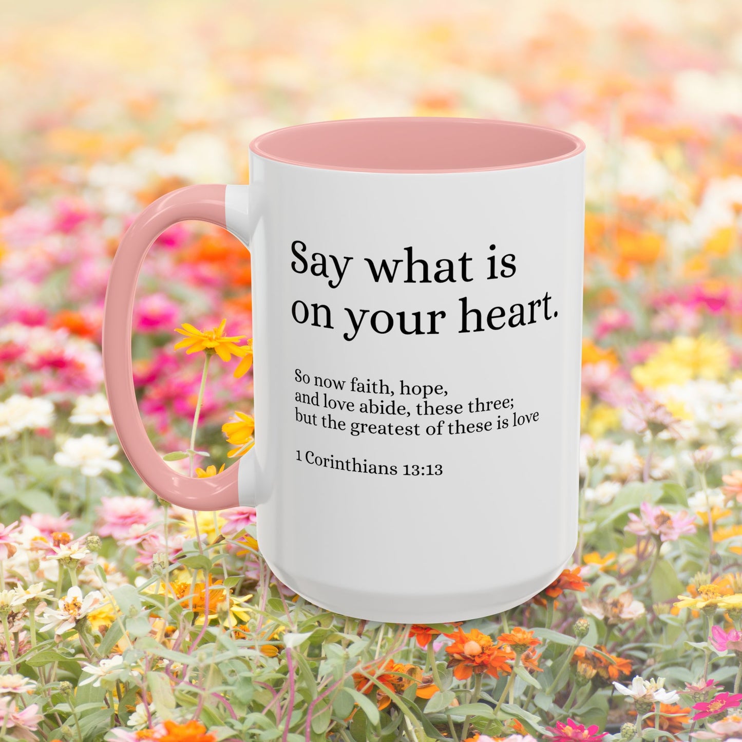 Faith Hope Love Script Coffee Cup 15 Oz, This is the perfect gift for your Christian friend, wife, daughter or teacher!