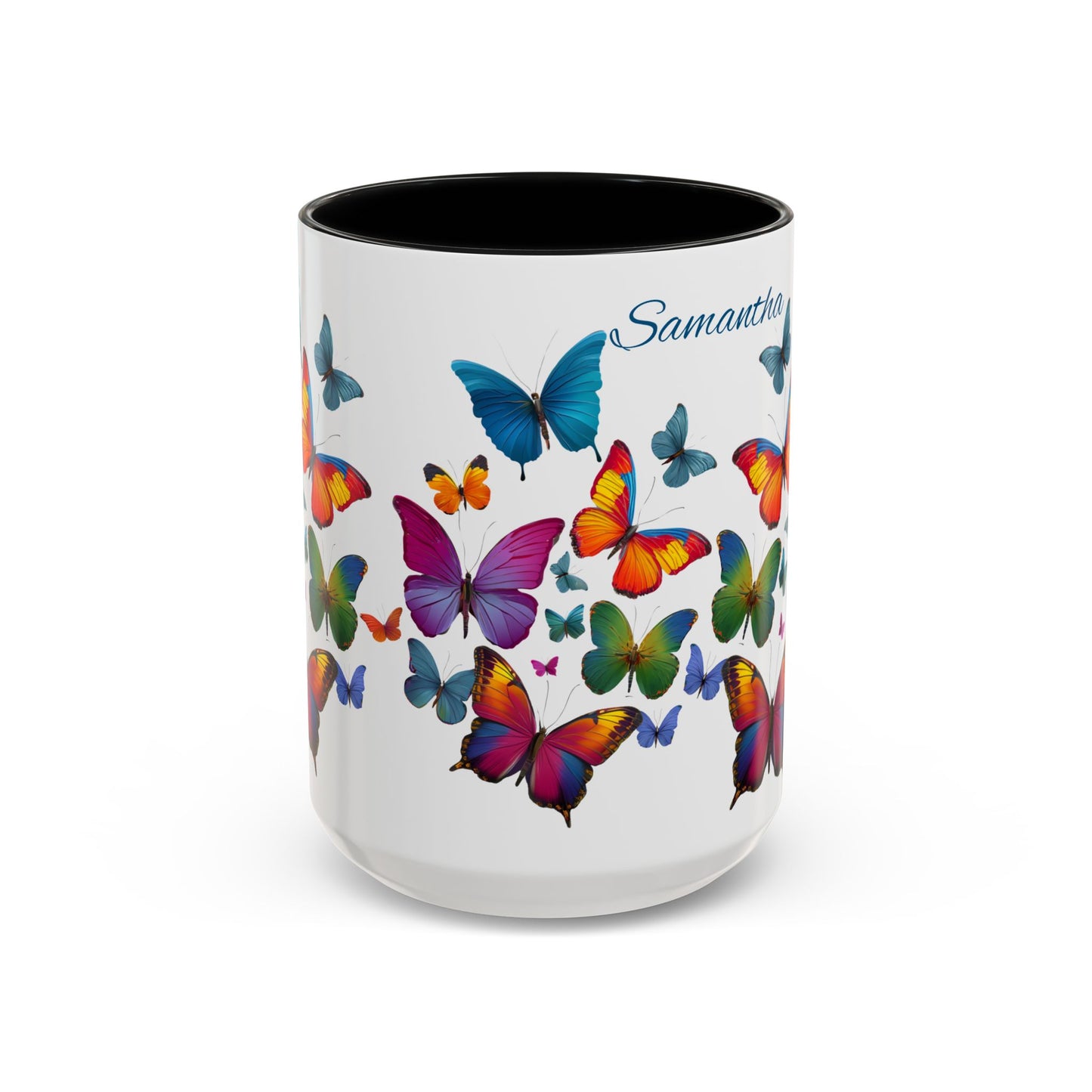 Personalized Butterfly Coffee Cup 15oz. Just add your Custom name to make this a perfect gift! Butterfly cup, Butterflies mug, Grandma Cup