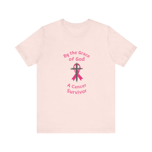Cancer Survivor Breast Shirt, By the Grace of God. Custom name is Optional. Perfect gift for your Christian Breast Cancer Survivor!