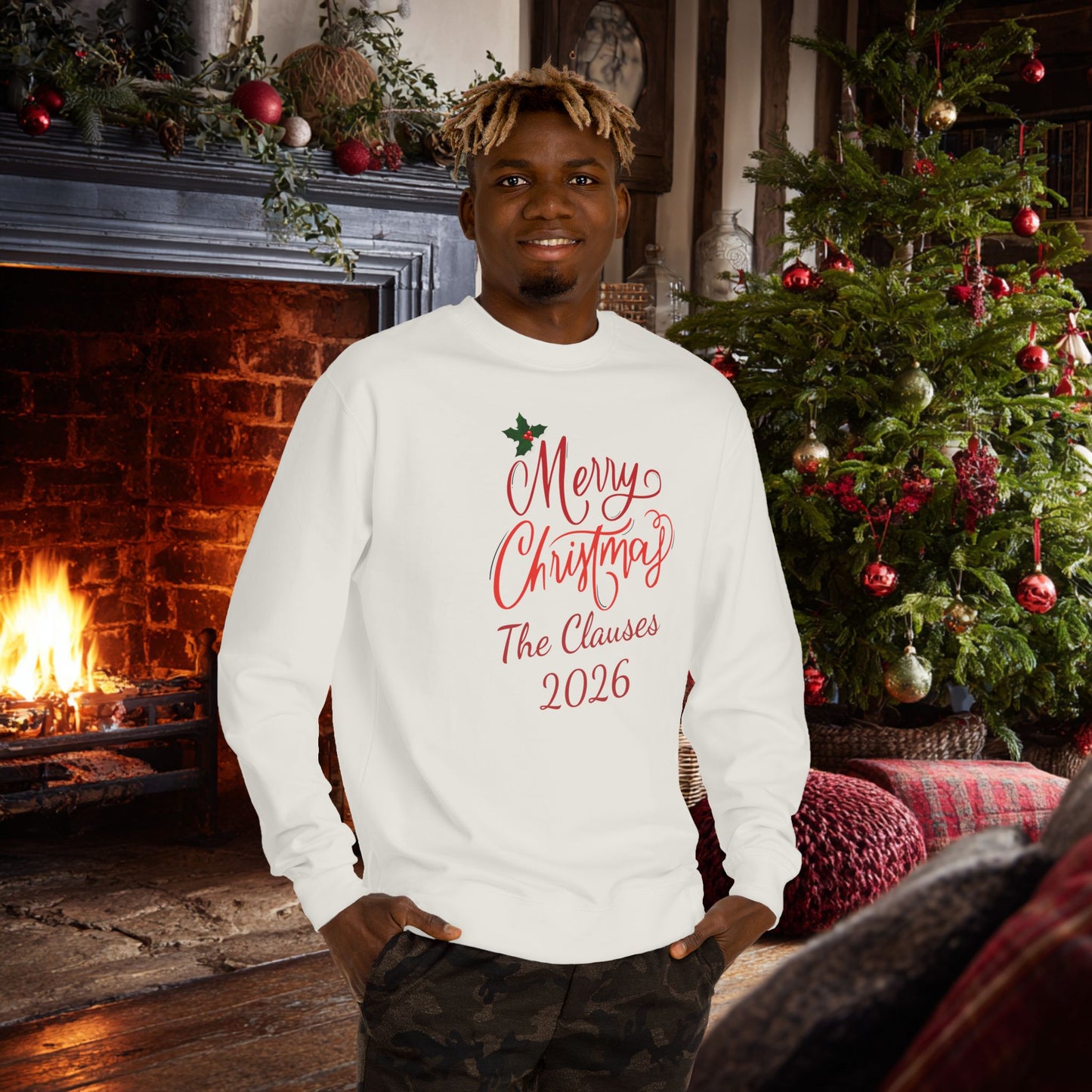 Merry Christmas Personalizable Unisex Sweatshirt, Have a Very Merry Christmas! Custom text is optional.