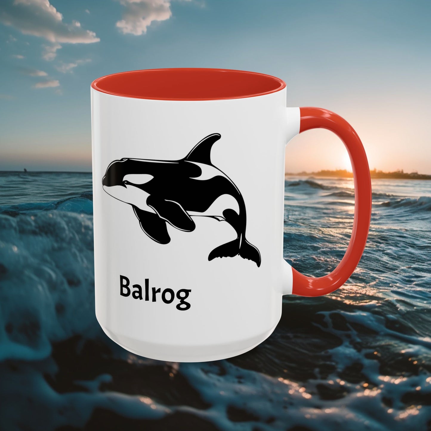 Killer Whale Custom Coffee Cup 15 Oz, Killer Whale Cup, Personalized Orca Mug, Add your custom text cup, Orca drawing
