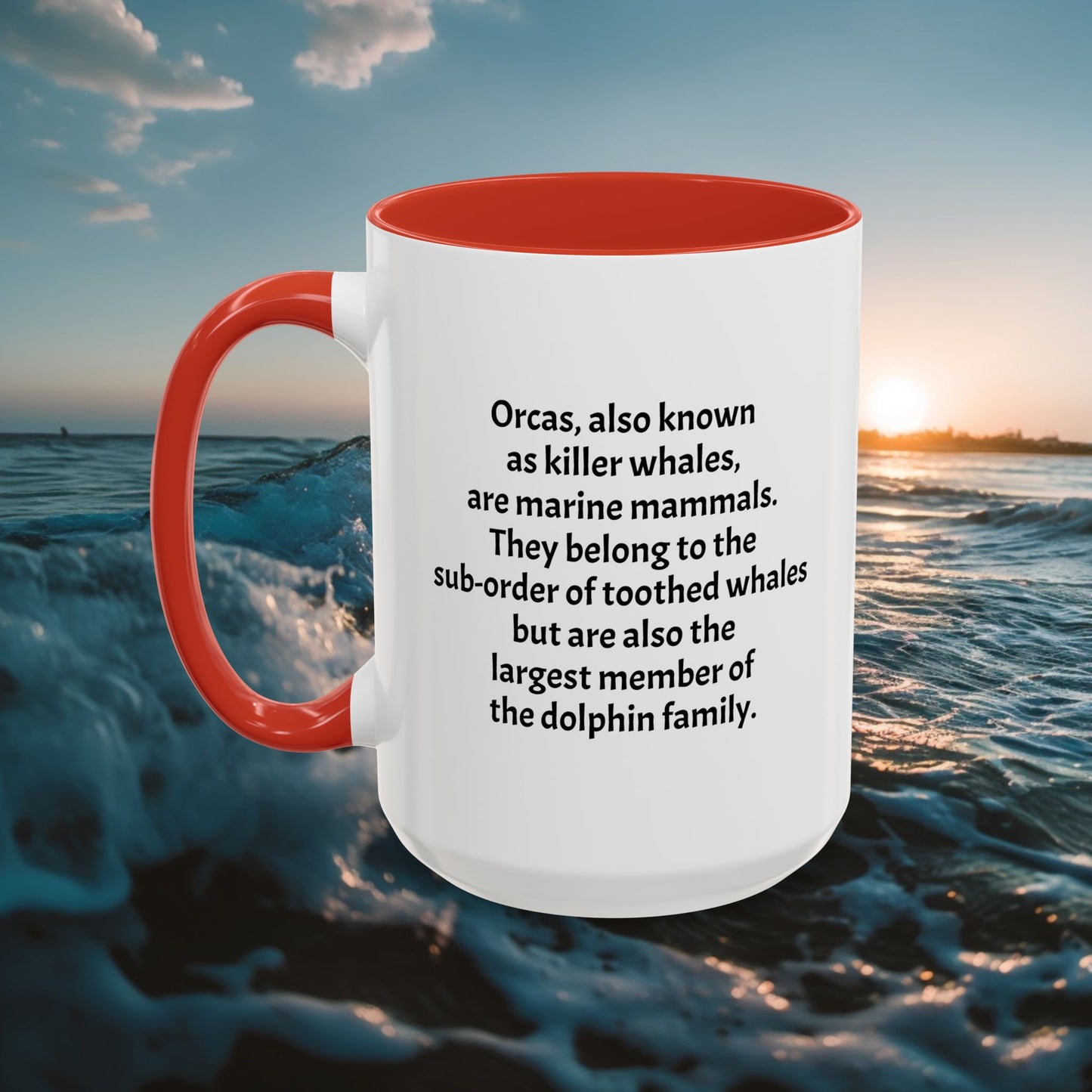 Killer Whale Custom Coffee Cup 15 Oz, Killer Whale Cup, Personalized Orca Mug, Add your custom text cup, Orca drawing