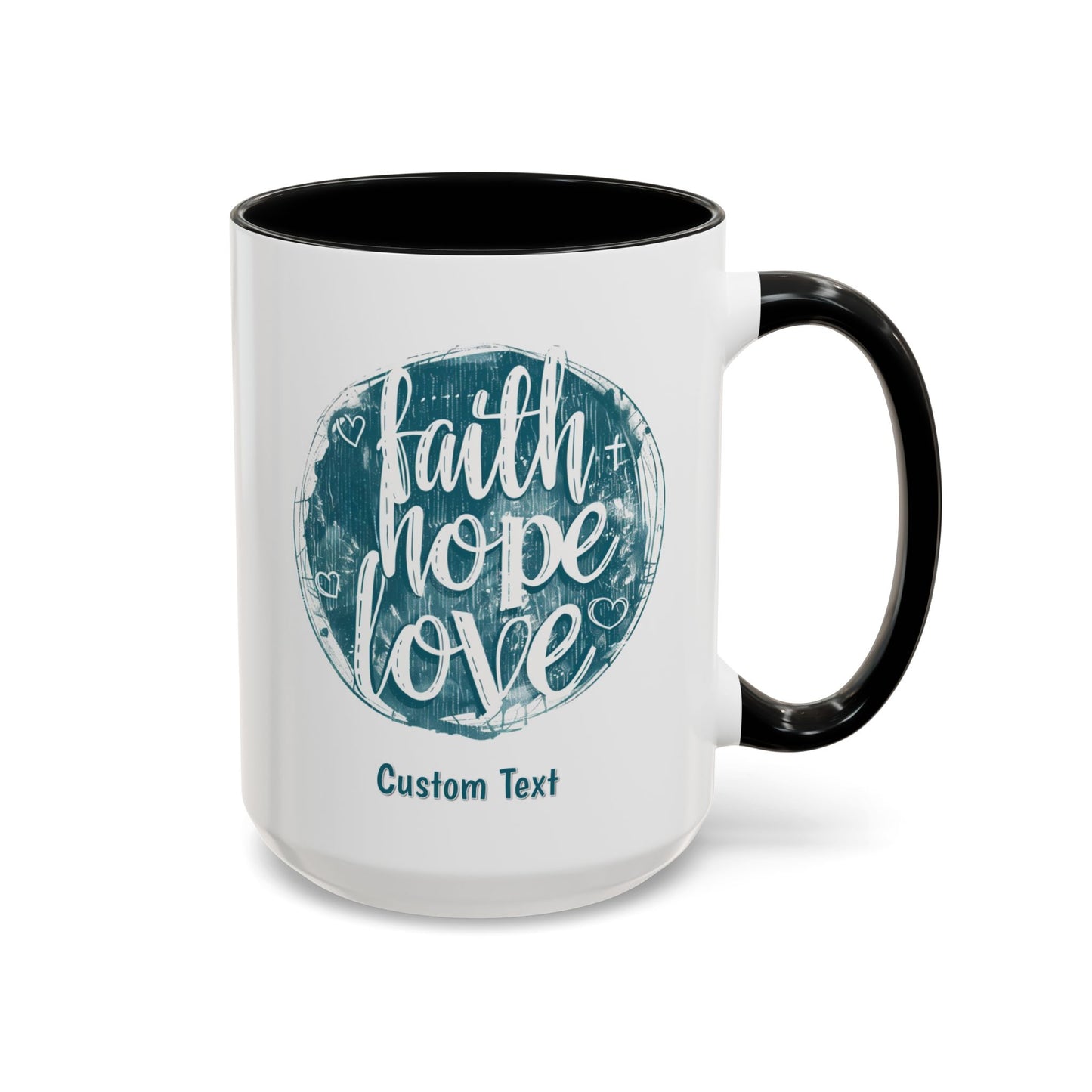 Retro Faith Hope Love Coffee Cup 15 Oz, This is the perfect gift for your Christian friend, wife, daughter or teacher!