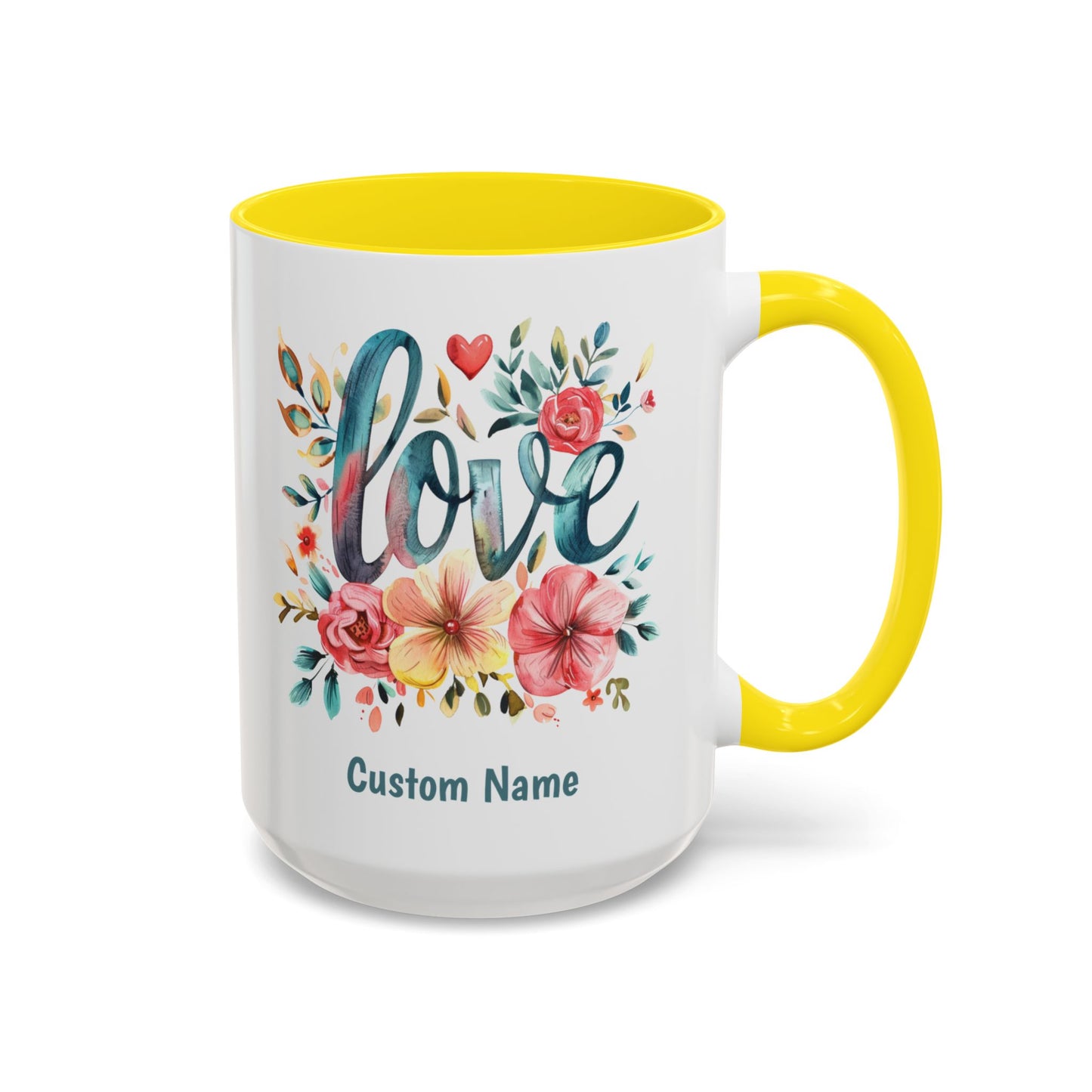 Love and Flowers Coffee Cup 15 Oz, This is the perfect gift for your Christian friend, Gift for wife, Gift for Mom, daughter or teacher!