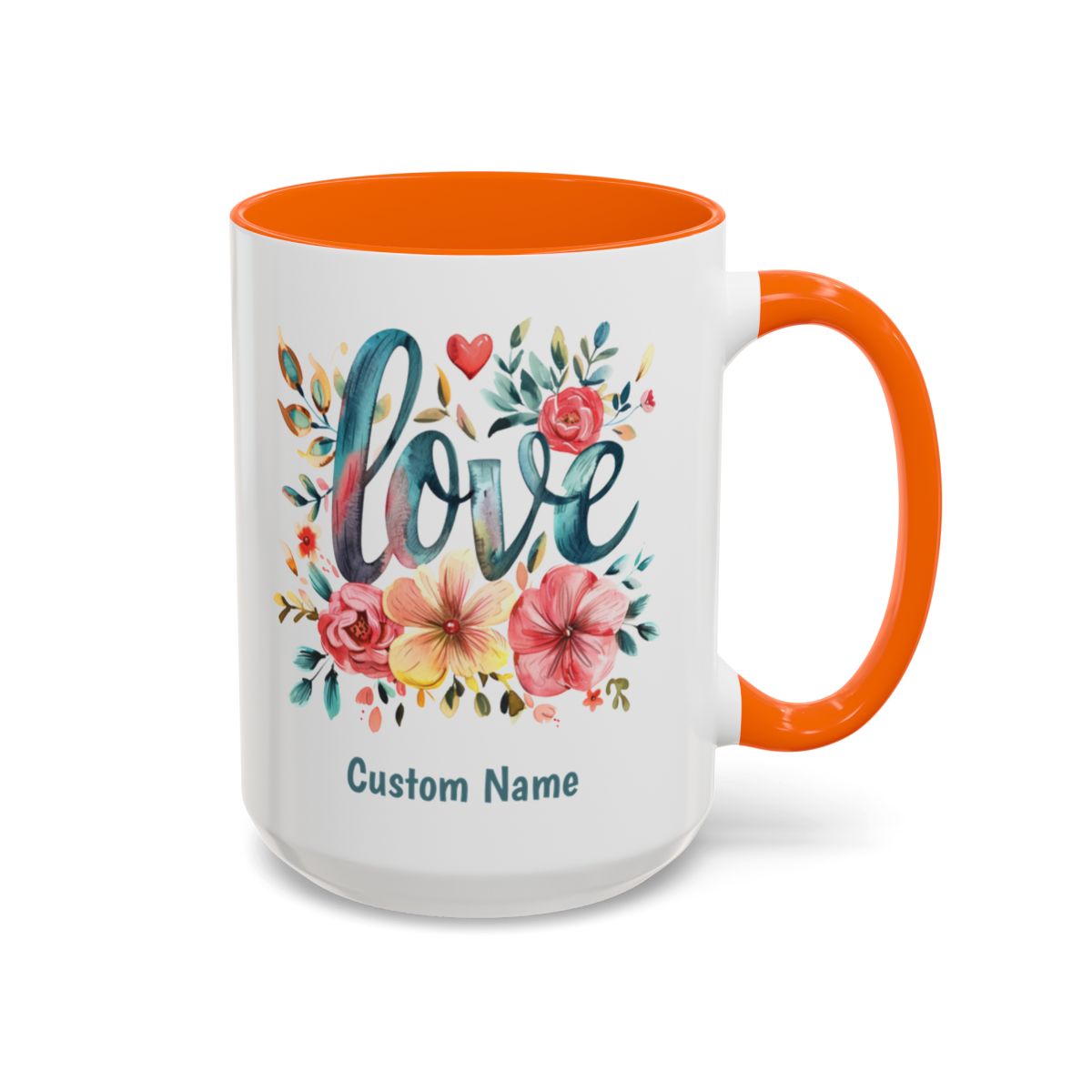 Love and Flowers Coffee Cup 15 Oz, This is the perfect gift for your Christian friend, Gift for wife, Gift for Mom, daughter or teacher!