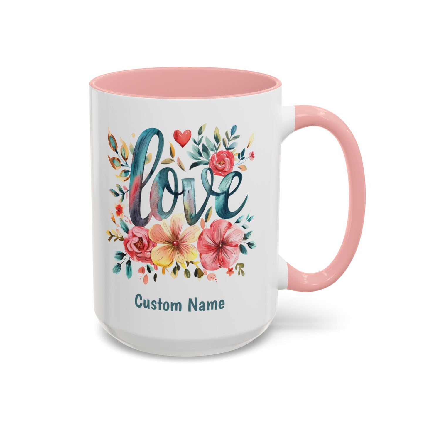 Love and Flowers Coffee Cup 15 Oz, This is the perfect gift for your Christian friend, Gift for wife, Gift for Mom, daughter or teacher!