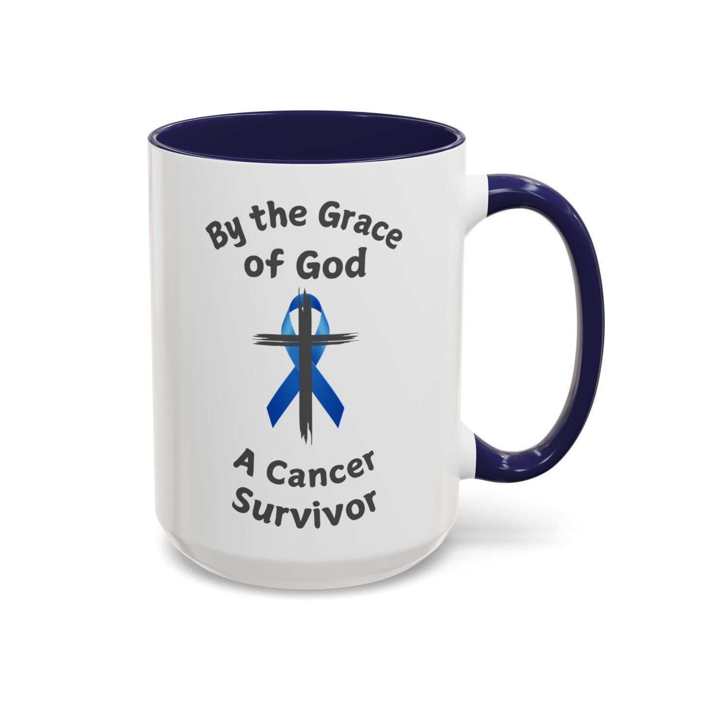 Prostate Cancer Survivor Personalized Coffee Cup By the Grace of God. Custom name is optional. For your Christian Prostate Cancer Survivor!