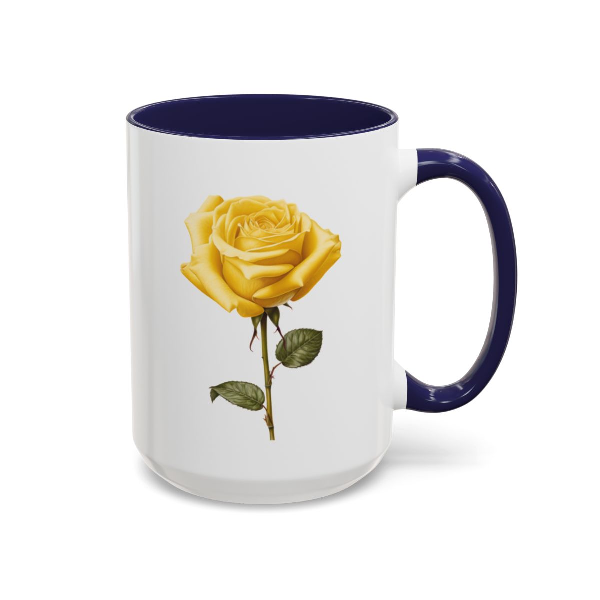 Personalized Language of Flowers Yellow Rose Coffee Mugs, 15oz. Add Custom Text to this Rose cup to make it a perfect gift!