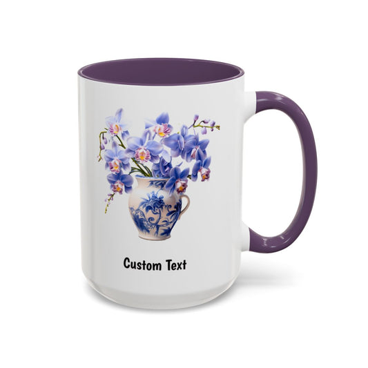 Blue Orchid Vase Coffee Mug 15oz Mirror