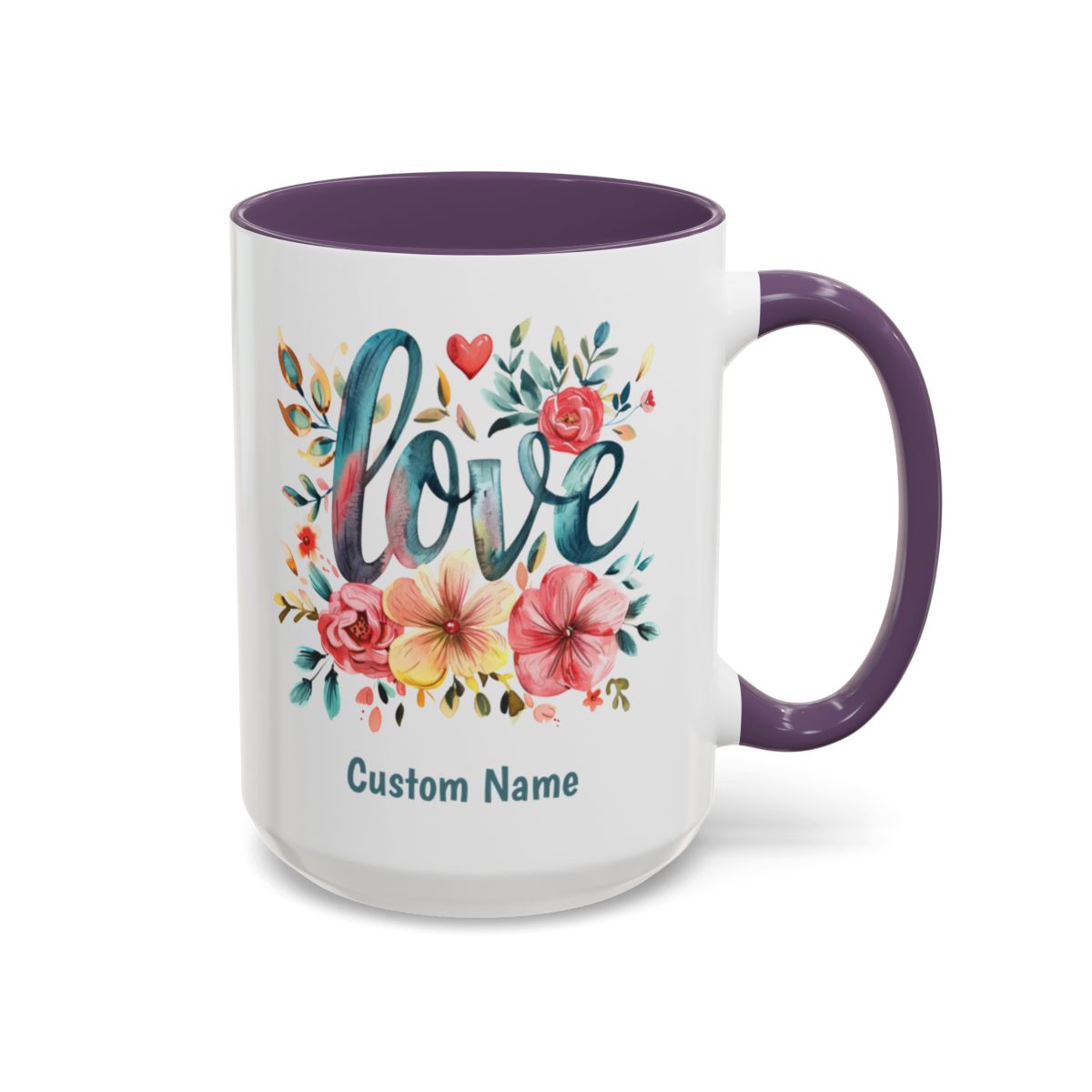 Love and Flowers Coffee Cup 15 Oz, This is the perfect gift for your Christian friend, Gift for wife, Gift for Mom, daughter or teacher!