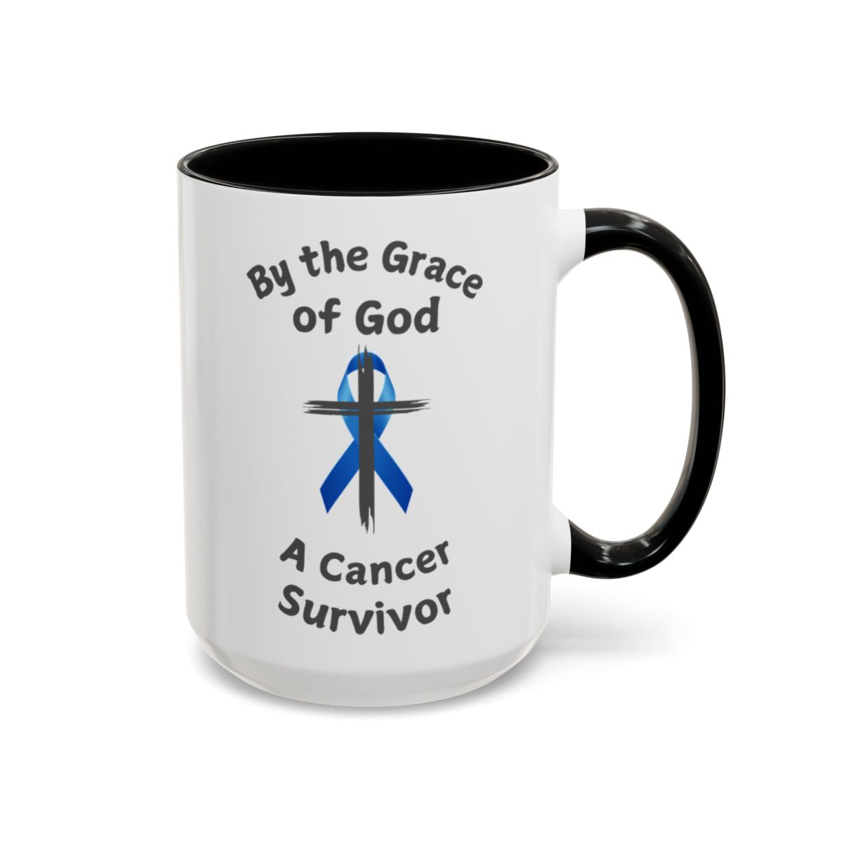 Prostate Cancer Survivor Personalized Coffee Cup By the Grace of God. Custom name is optional. For your Christian Prostate Cancer Survivor!