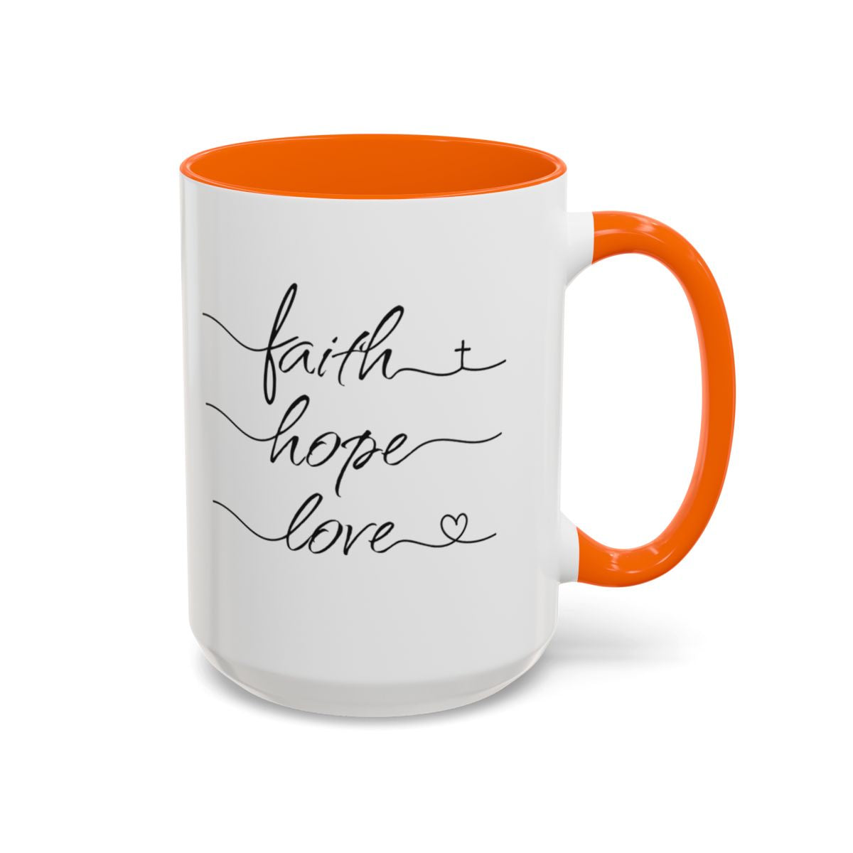 Faith Hope Love Script Coffee Cup 15 Oz, This is the perfect gift for your Christian friend, wife, daughter or teacher!
