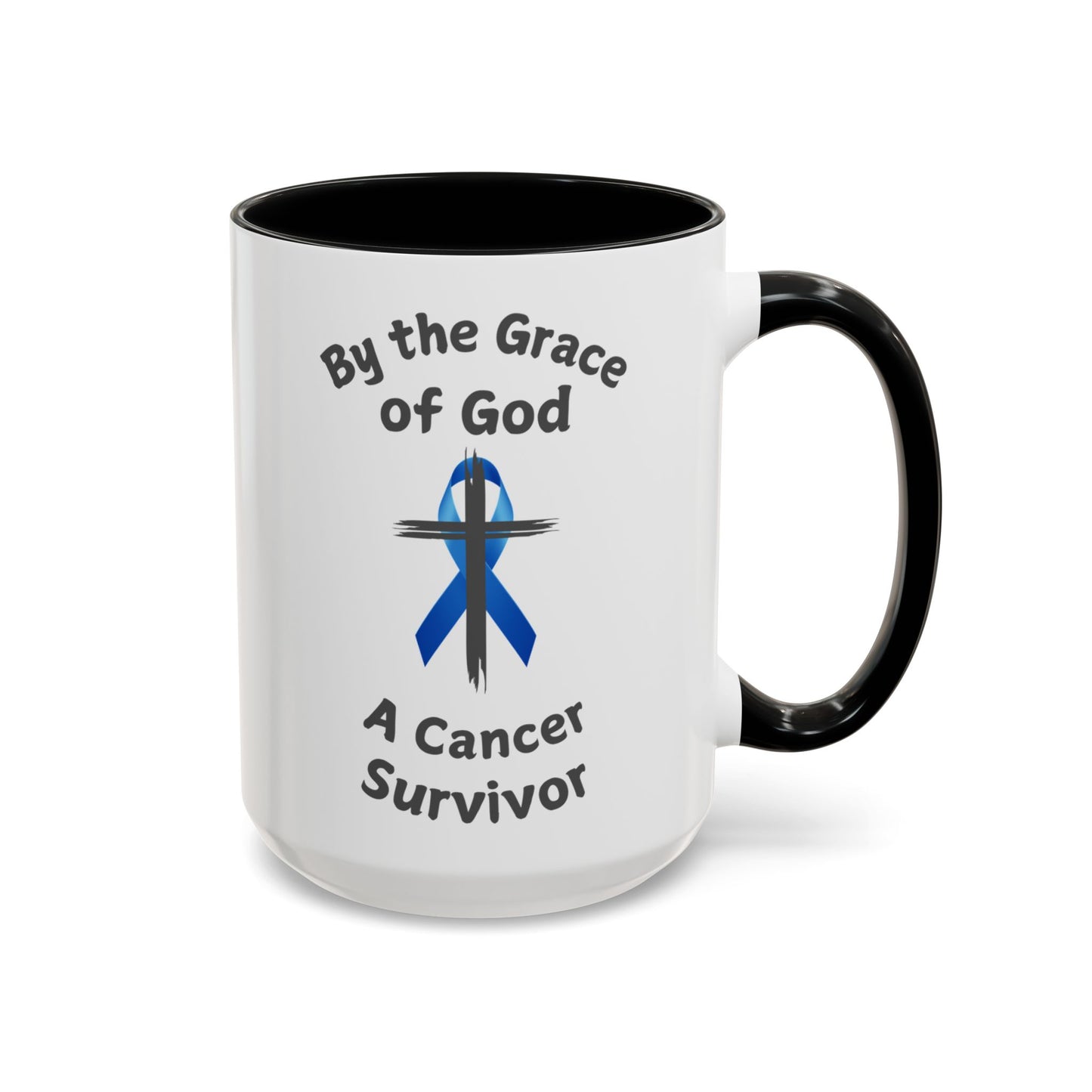 Prostate Cancer Survivor Personalized Coffee Cup By the Grace of God. Custom name is optional. For your Christian Prostate Cancer Survivor!