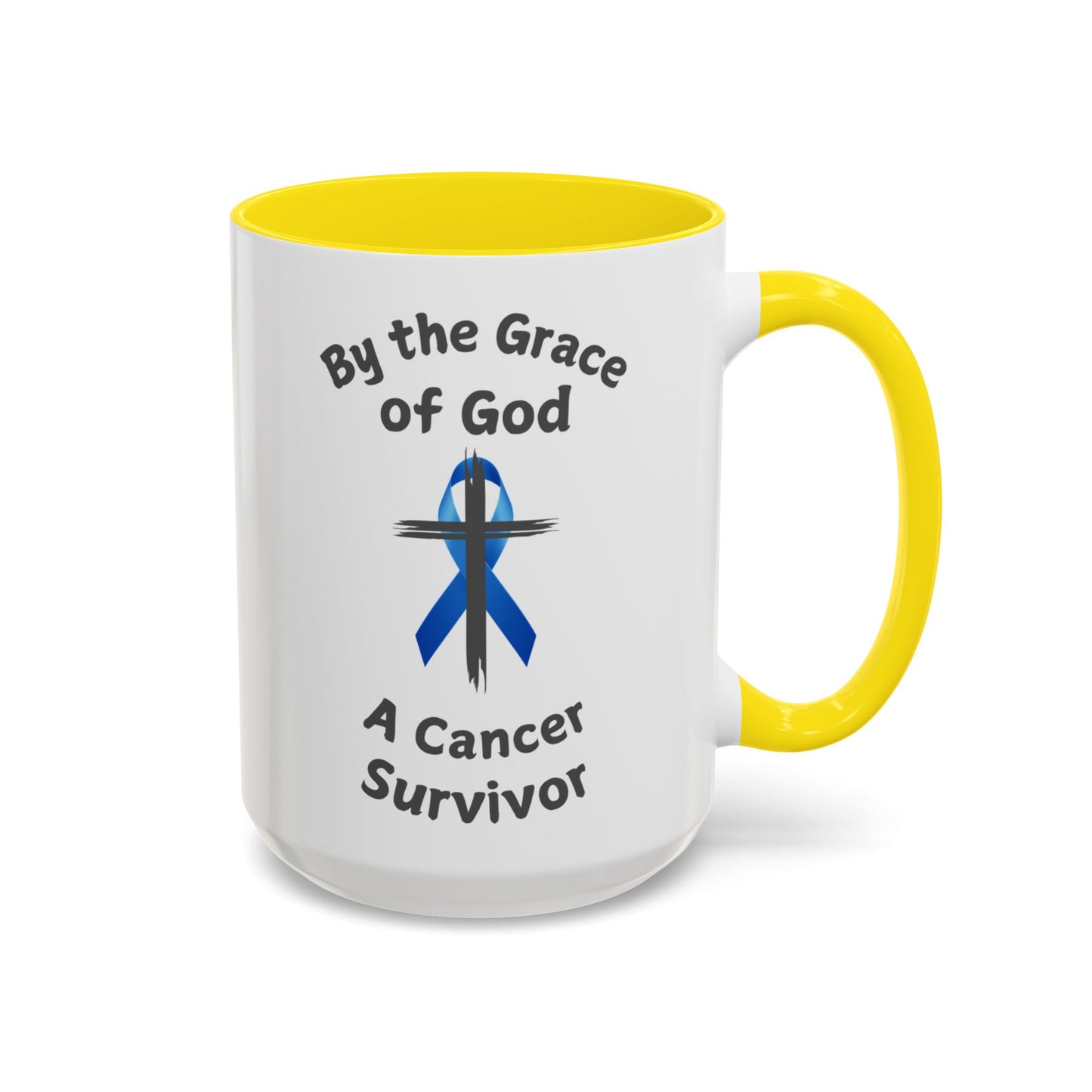 Prostate Cancer Survivor Personalized Coffee Cup By the Grace of God. Custom name is optional. For your Christian Prostate Cancer Survivor!