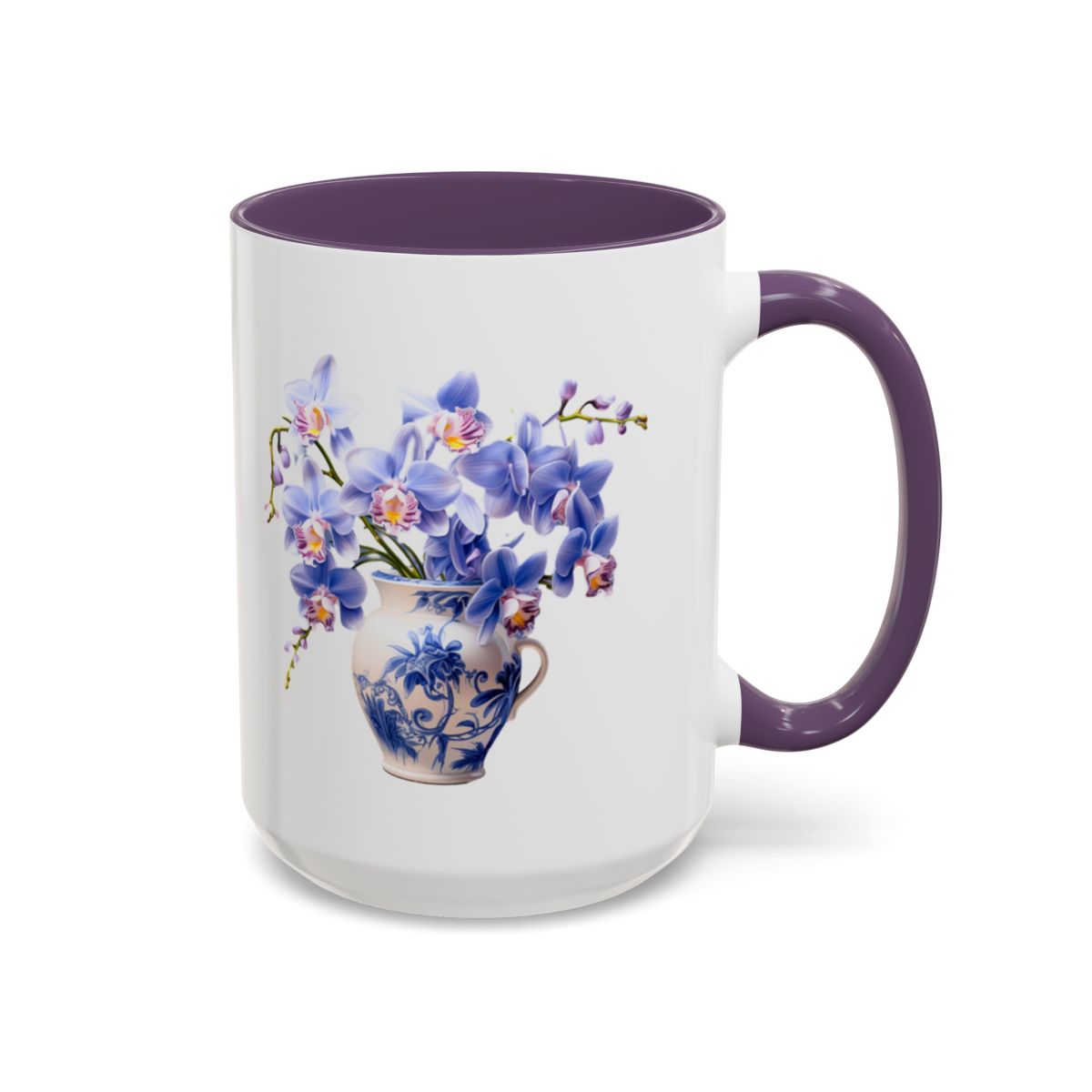 Blue Orchid Vase Coffee Mug 15oz