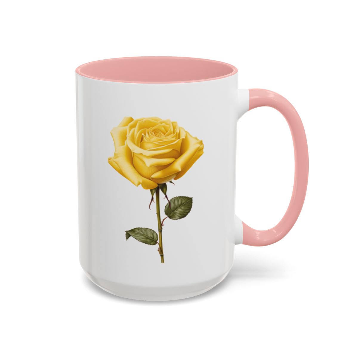 Personalized Language of Flowers Yellow Rose Coffee Mugs, 15oz. Add Custom Text to this Rose cup to make it a perfect gift!