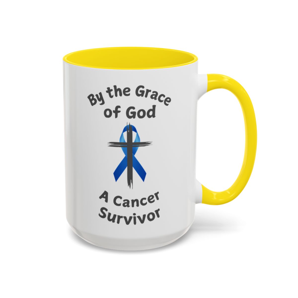 Prostate Cancer Survivor Personalized Coffee Cup By the Grace of God. Custom name is optional. For your Christian Prostate Cancer Survivor!
