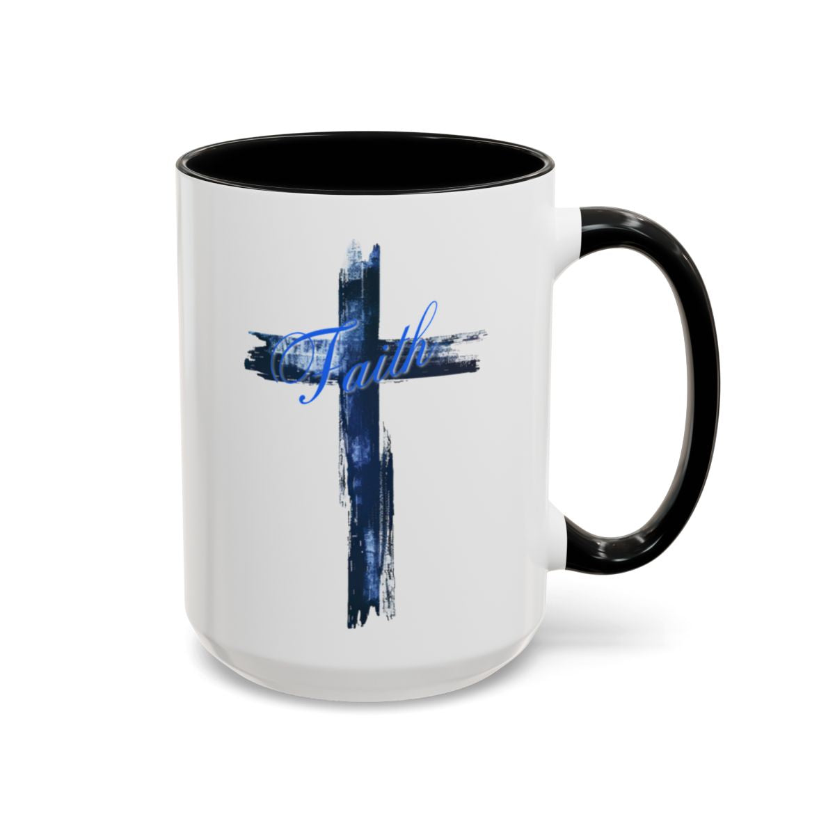 Faith and the Cross Personalized Coffee Cup 15 Oz with custom name optional. Prayer Warrior, Christian mug Perfect for Sunday School Teacher