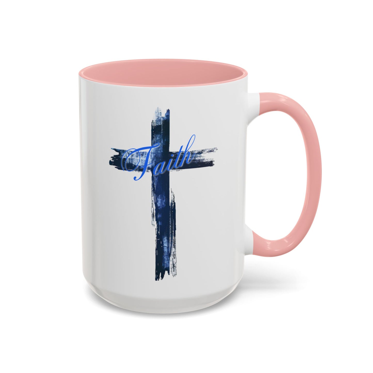 Faith and the Cross Personalized Coffee Cup 15 Oz with custom name optional. Prayer Warrior, Christian mug Perfect for Sunday School Teacher