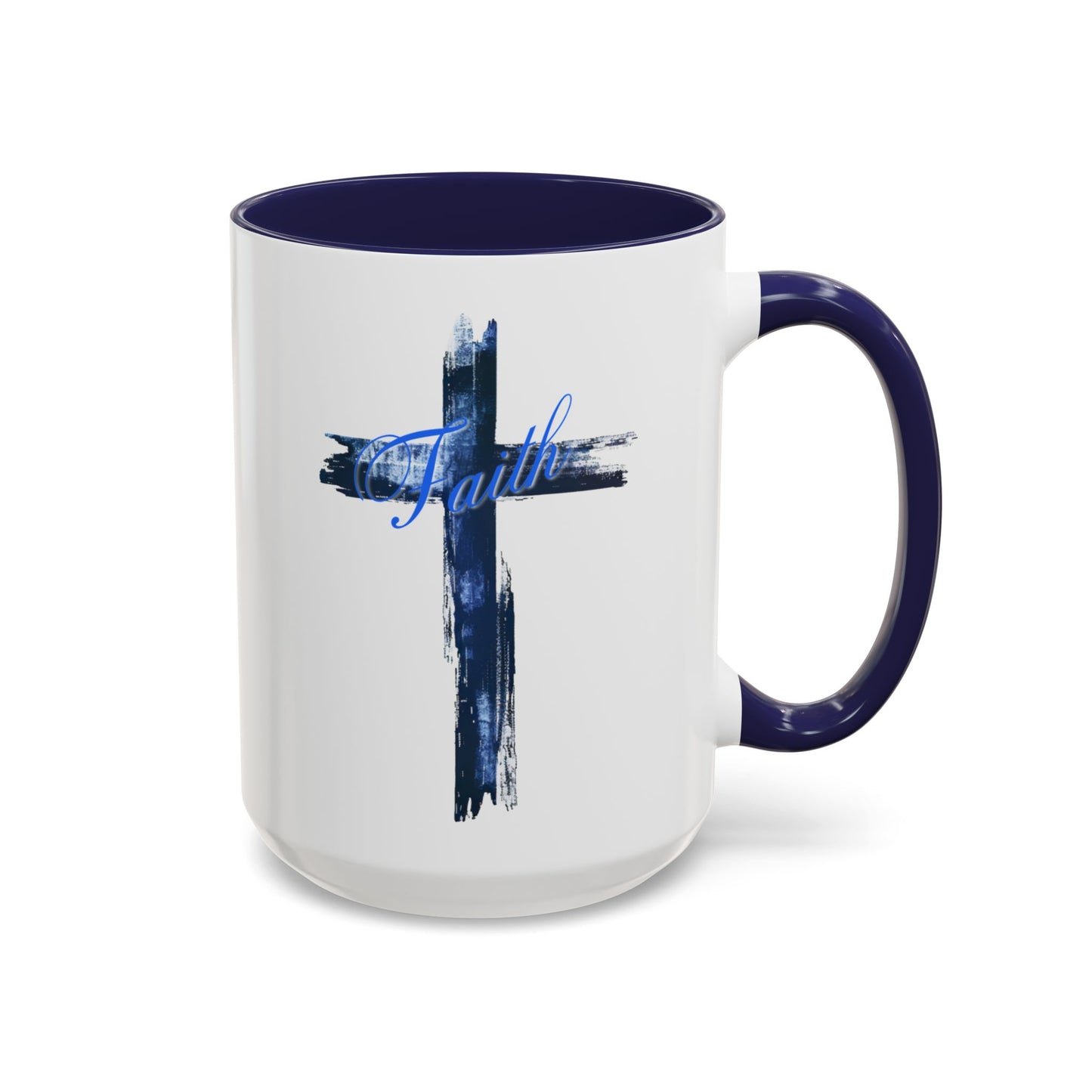 Faith and the Cross Personalized Coffee Cup 15 Oz with custom name optional. Prayer Warrior, Christian mug Perfect for Sunday School Teacher