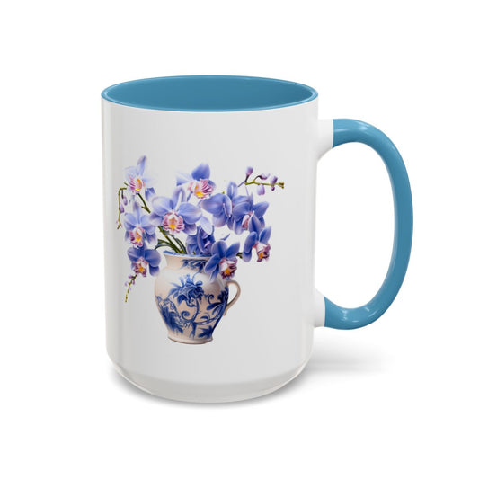 Blue Orchid Vase Coffee Mug 15oz