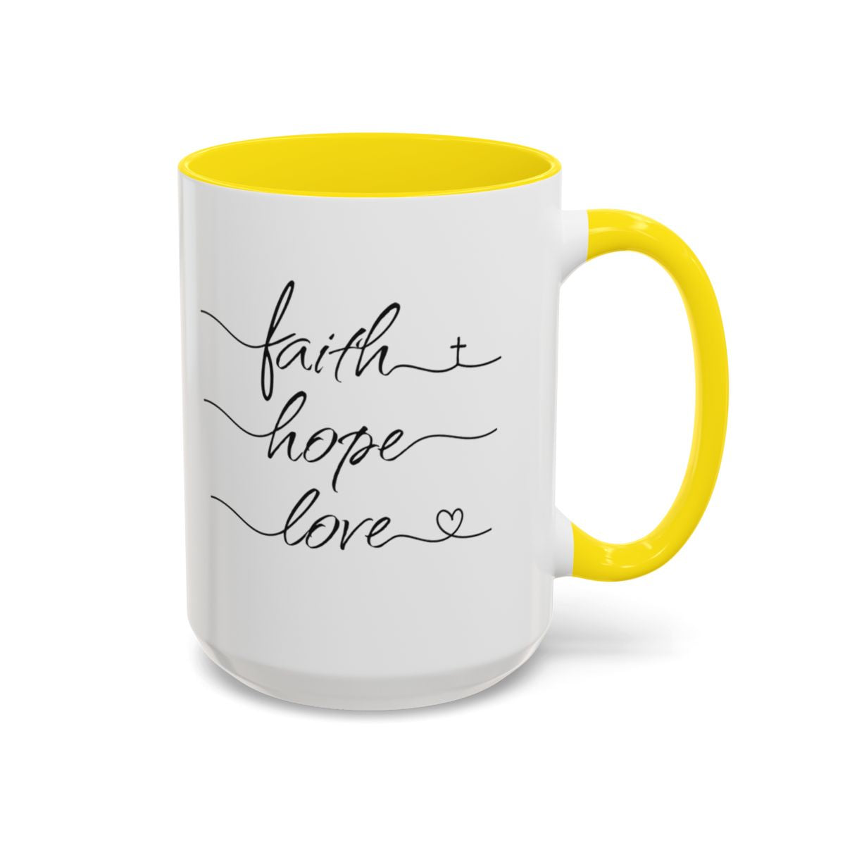 Faith Hope Love Script Coffee Cup 15 Oz, This is the perfect gift for your Christian friend, wife, daughter or teacher!