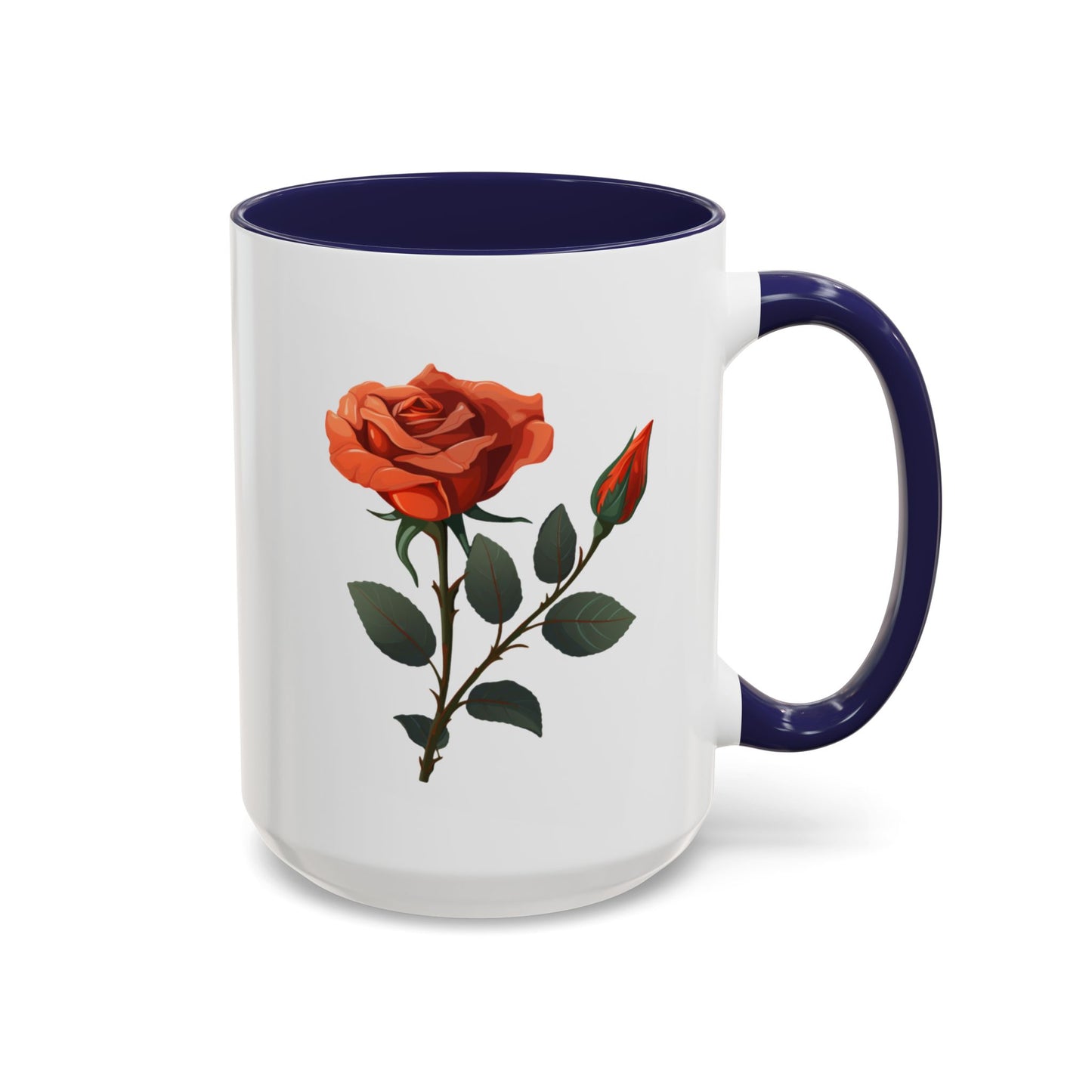 Personalized Language of Flowers Orange Rose Coffee Mugs, 15oz. Add Custom Text to make this the perfect gift for someone special!