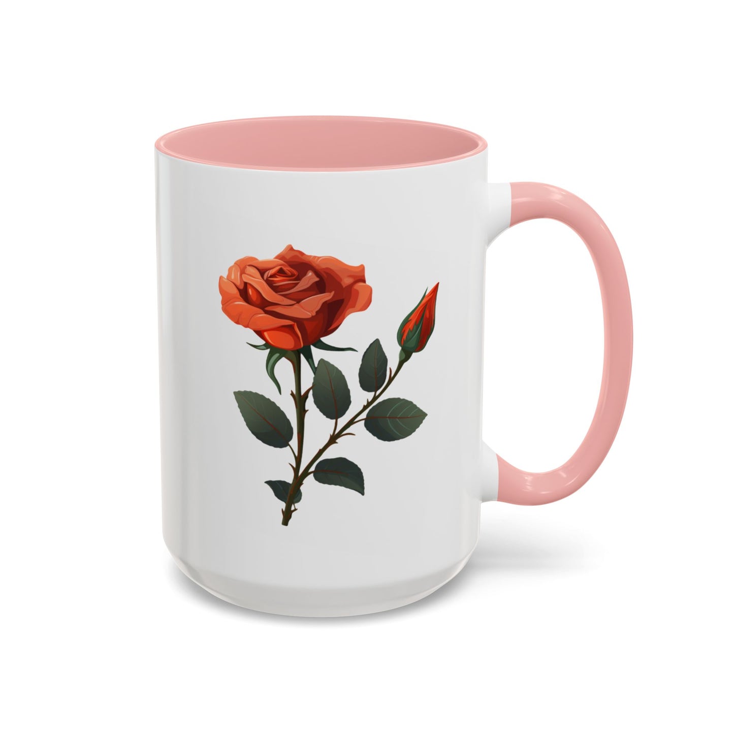 Personalized Language of Flowers Orange Rose Coffee Mugs, 15oz. Add Custom Text to make this the perfect gift for someone special!
