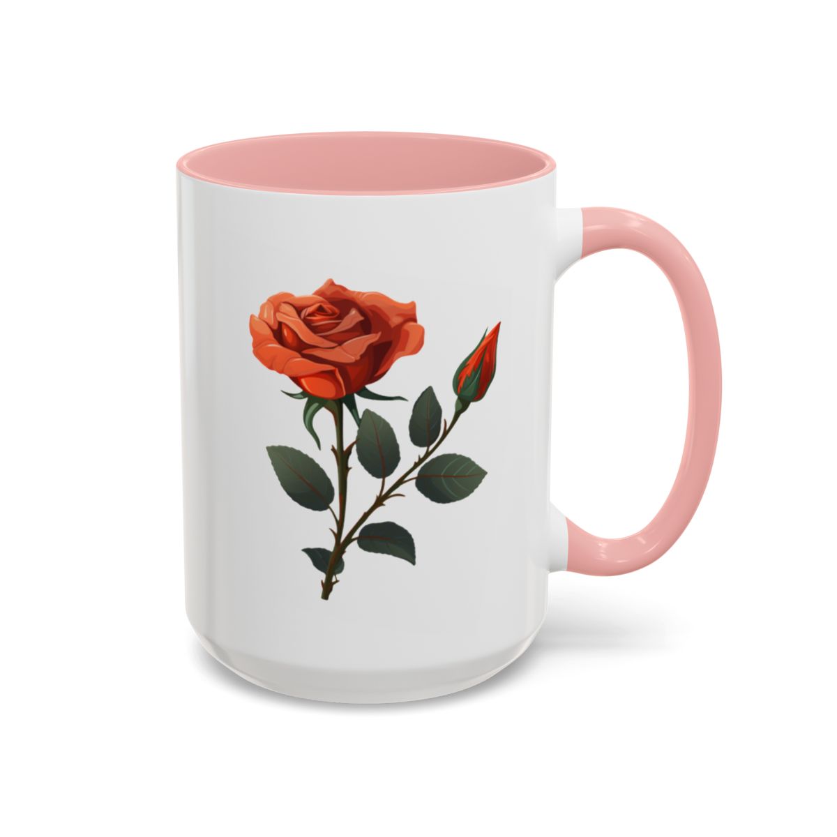 Personalized Language of Flowers Orange Rose Coffee Mugs, 15oz. Add Custom Text to make this the perfect gift for someone special!