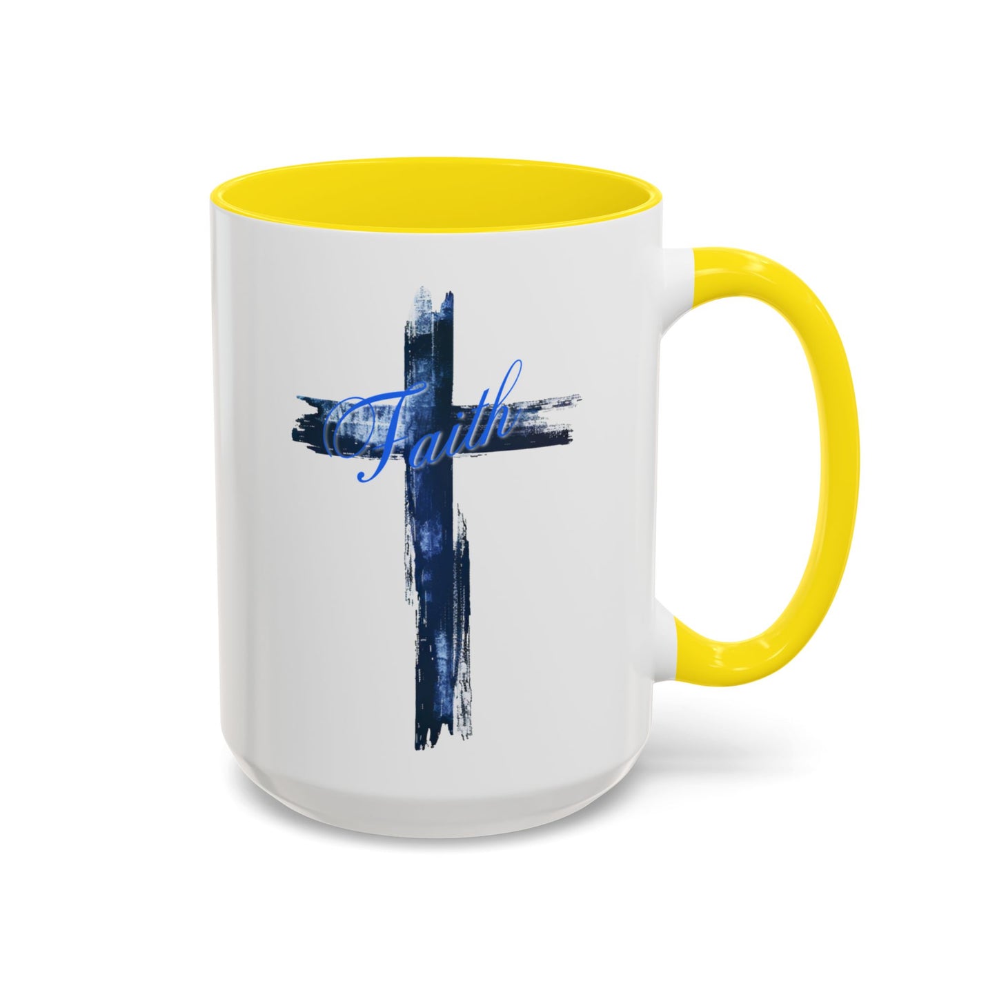 Faith and the Cross Personalized Coffee Cup 15 Oz with custom name optional. Prayer Warrior, Christian mug Perfect for Sunday School Teacher