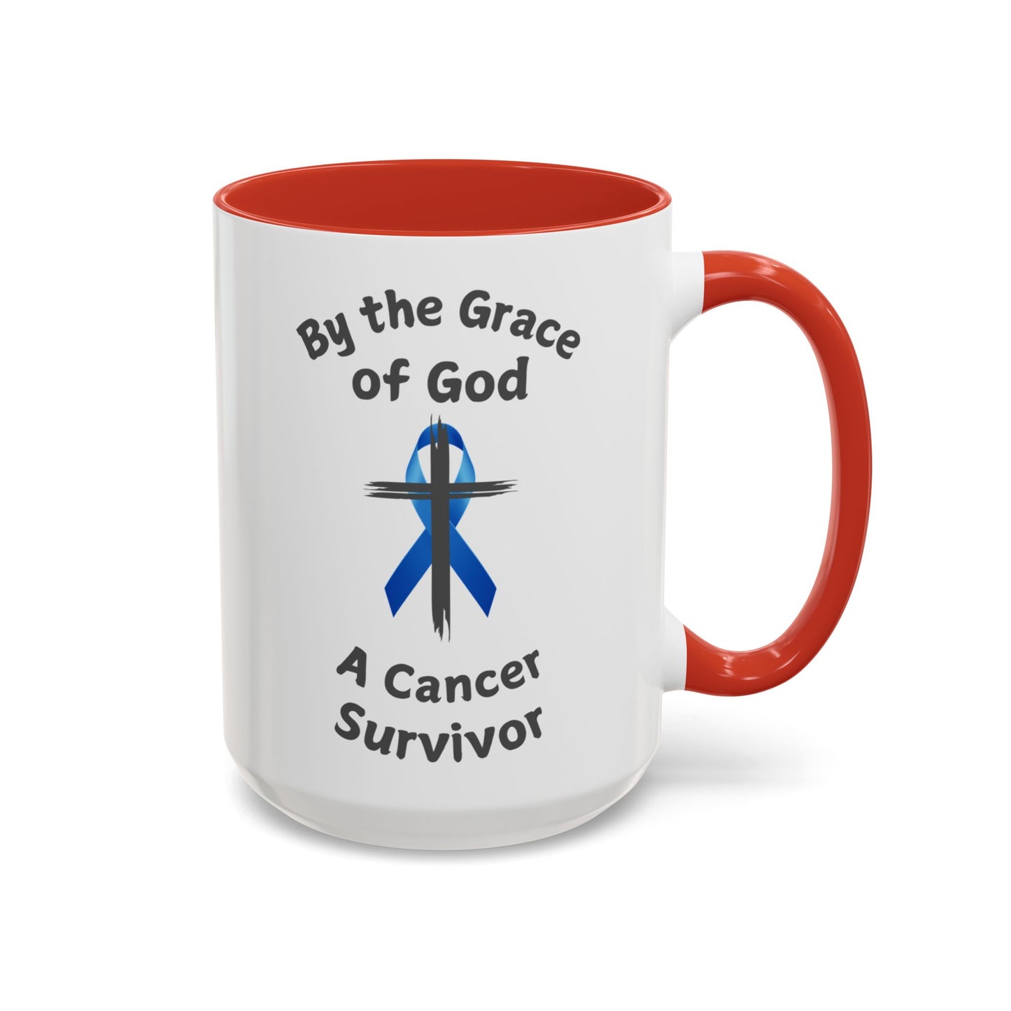 Prostate Cancer Survivor Personalized Coffee Cup By the Grace of God. Custom name is optional. For your Christian Prostate Cancer Survivor!
