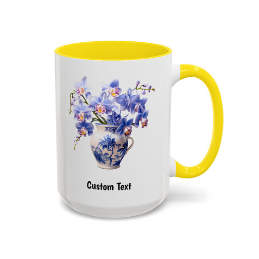 Blue Orchid Vase Coffee Mug 15oz Mirror