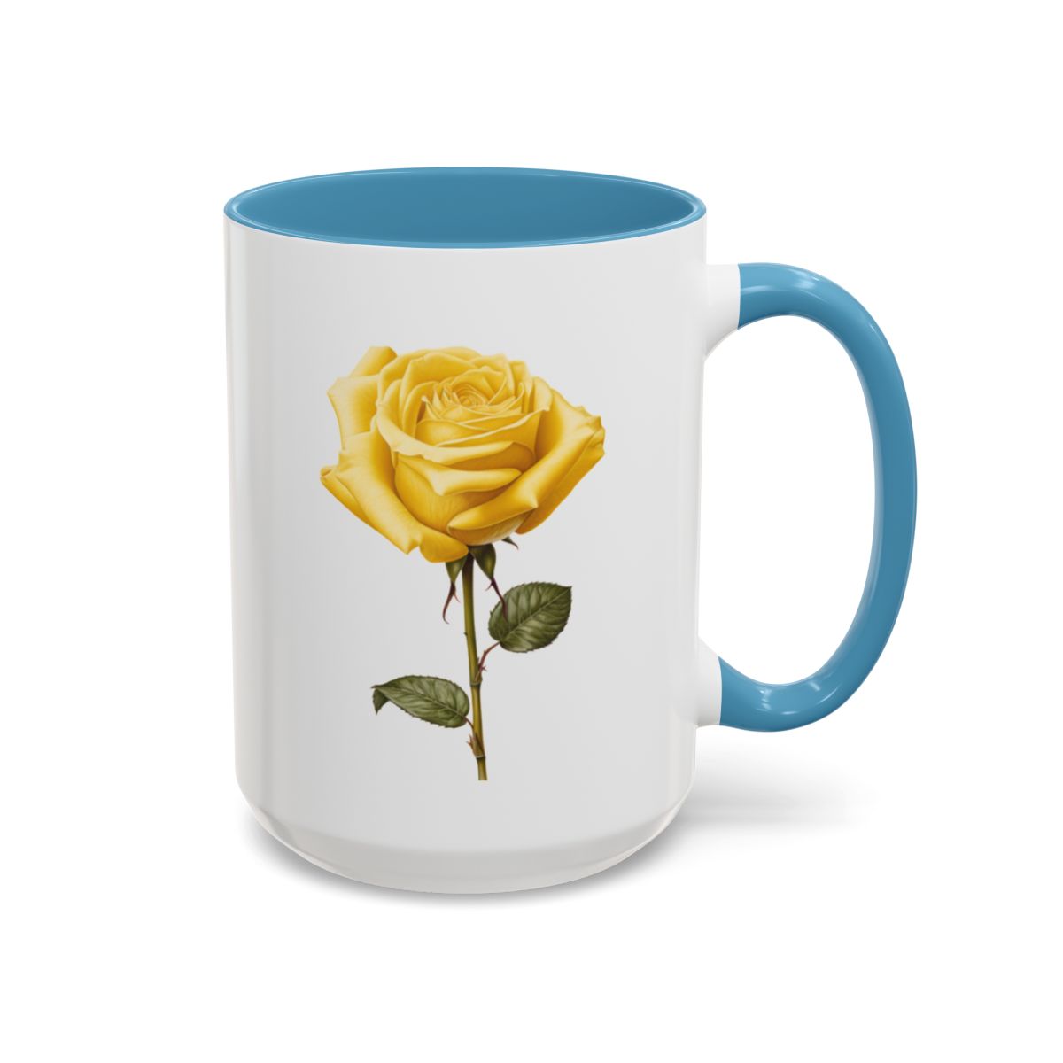 Personalized Language of Flowers Yellow Rose Coffee Mugs, 15oz. Add Custom Text to this Rose cup to make it a perfect gift!