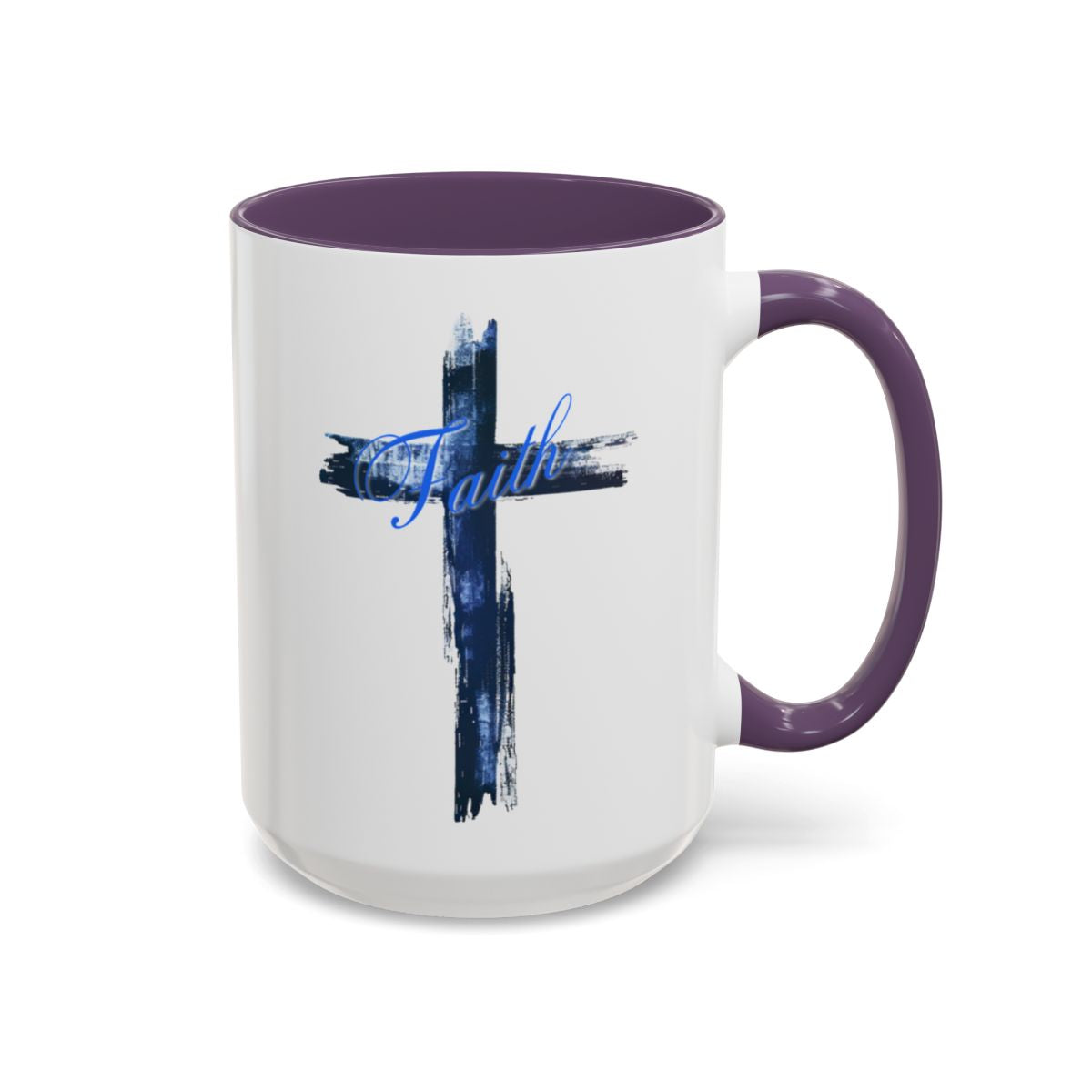 Faith and the Cross Personalized Coffee Cup 15 Oz with custom name optional. Prayer Warrior, Christian mug Perfect for Sunday School Teacher