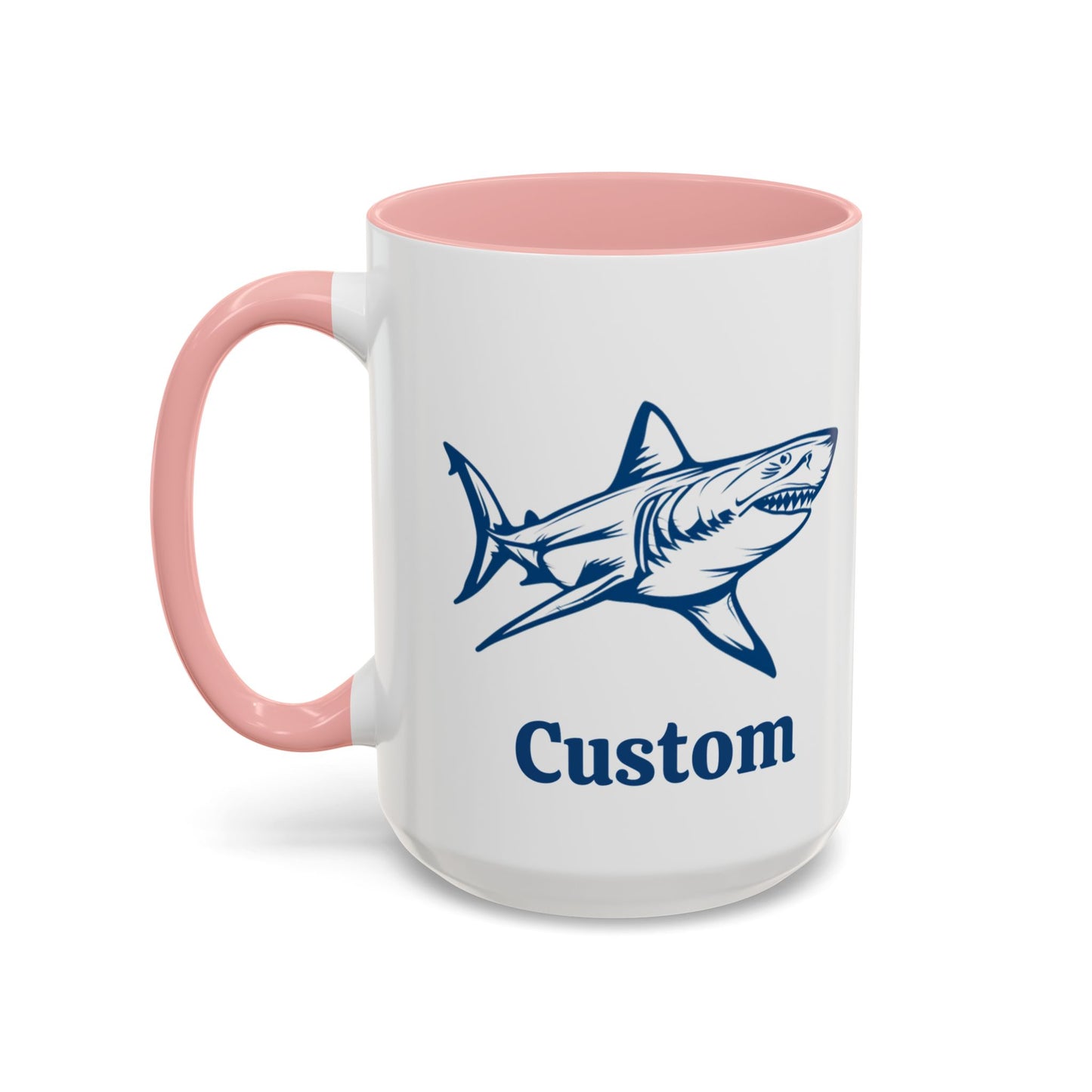 Custom Shark Coffee Cup 15 Oz, Great White shark Cup, Personalized Shark Mug, Add your custom text cup