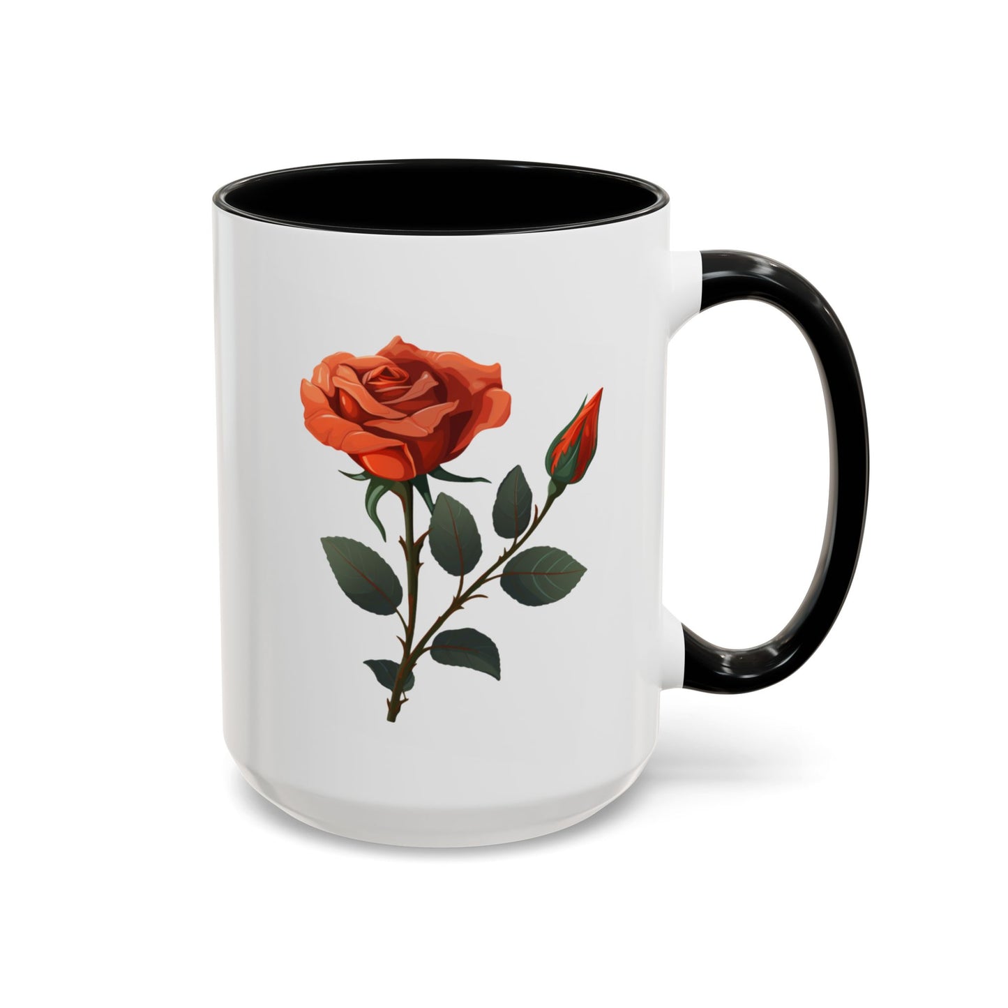 Personalized Language of Flowers Orange Rose Coffee Mugs, 15oz. Add Custom Text to make this the perfect gift for someone special!