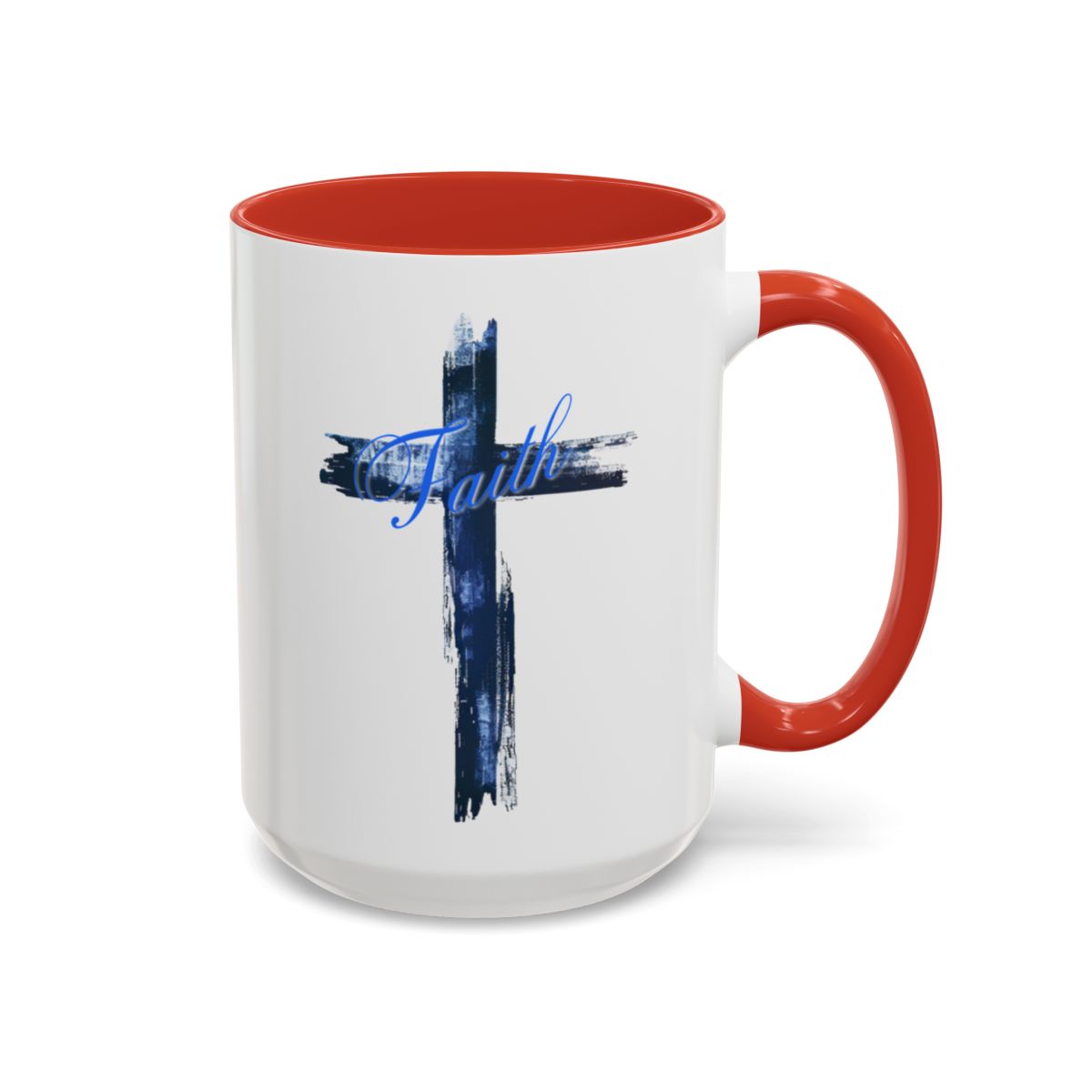 Faith and the Cross Personalized Coffee Cup 15 Oz with custom name optional. Prayer Warrior, Christian mug Perfect for Sunday School Teacher