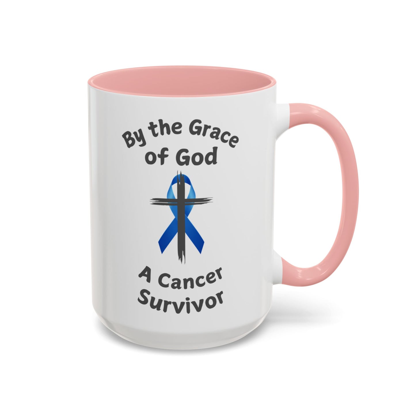 Prostate Cancer Survivor Personalized Coffee Cup By the Grace of God. Custom name is optional. For your Christian Prostate Cancer Survivor!