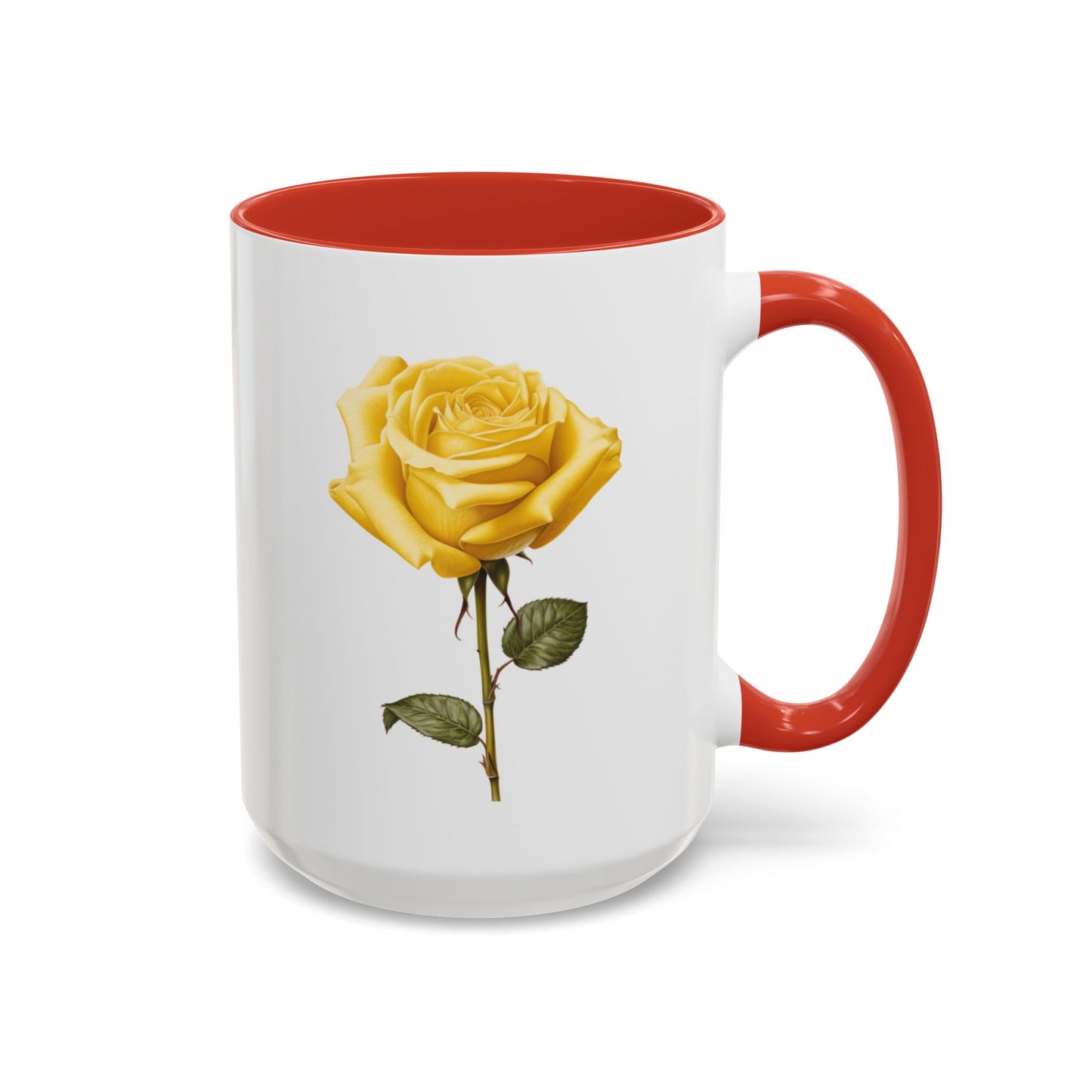 Personalized Language of Flowers Yellow Rose Coffee Mugs, 15oz. Add Custom Text to this Rose cup to make it a perfect gift!