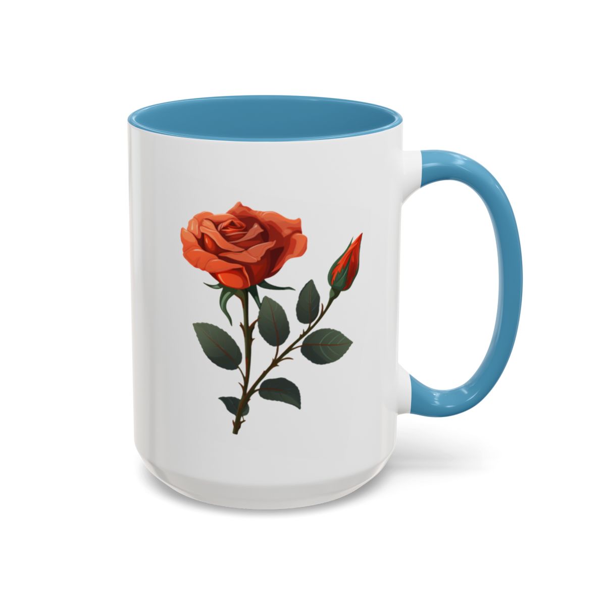 Personalized Language of Flowers Orange Rose Coffee Mugs, 15oz. Add Custom Text to make this the perfect gift for someone special!