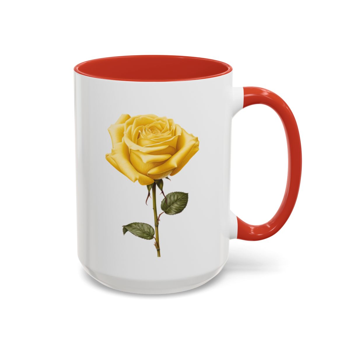 Personalized Language of Flowers Yellow Rose Coffee Mugs, 15oz. Add Custom Text to this Rose cup to make it a perfect gift!
