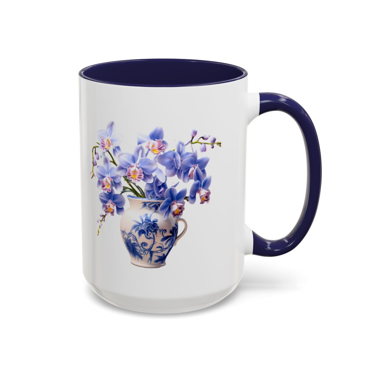 Blue Orchid Vase Coffee Mug 15oz
